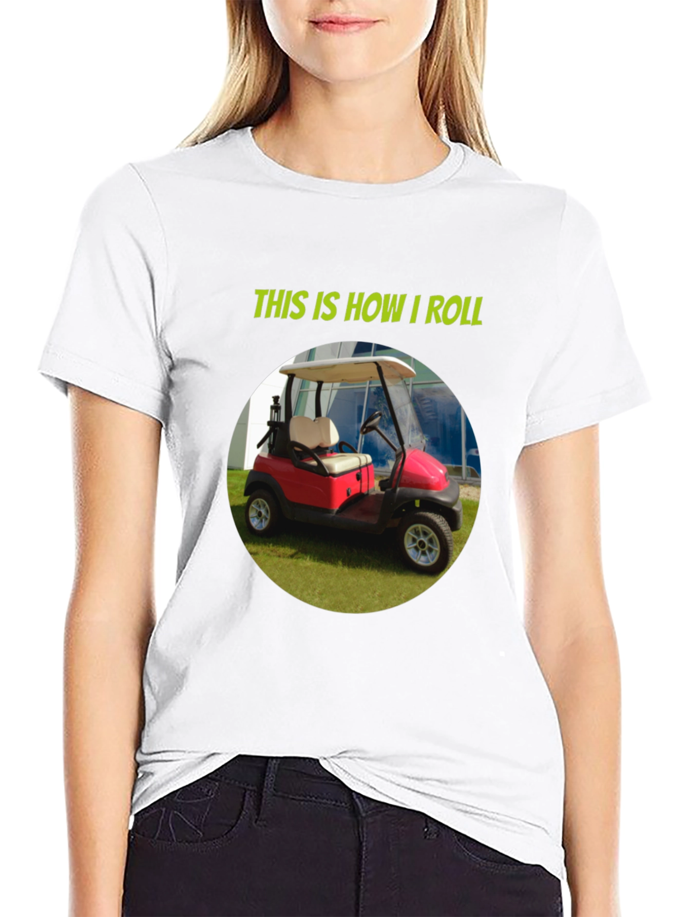Black This is How I Roll Golf Cart T-Shirt view 9