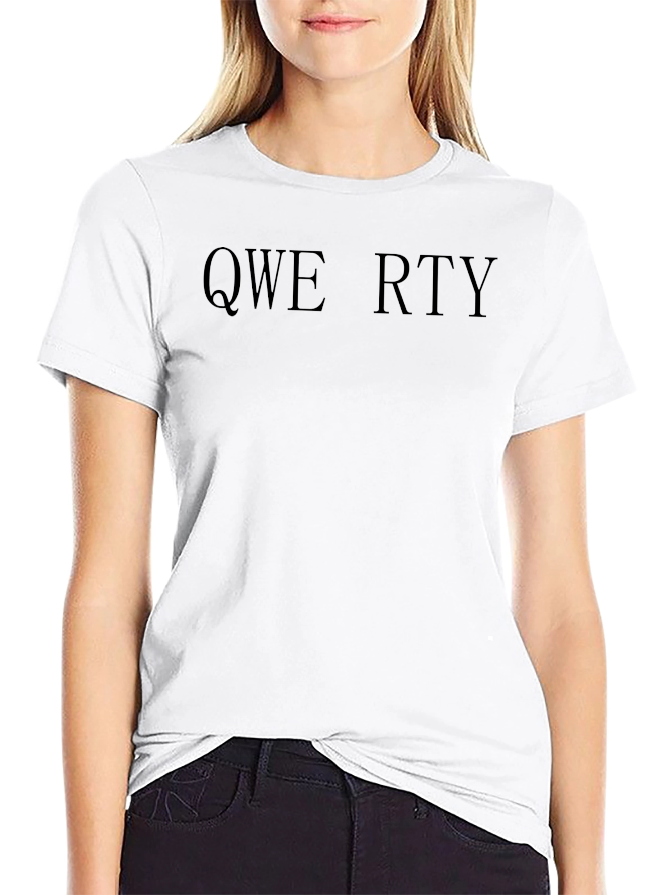 Black QWERTY Black Crew Neck T-Shirt view 9
