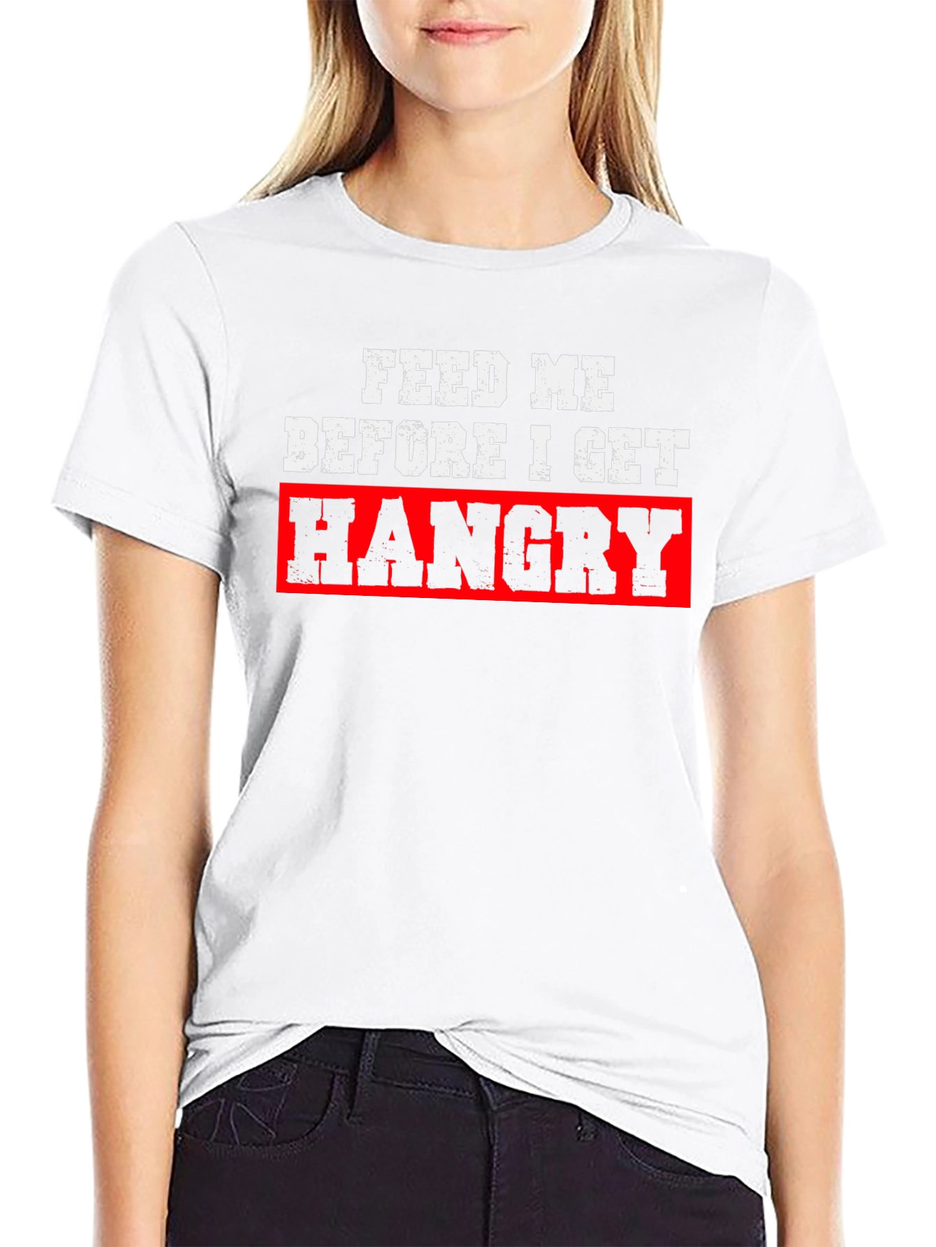 Black Feed Me Before I Get Hangry Black T-Shirt view 9