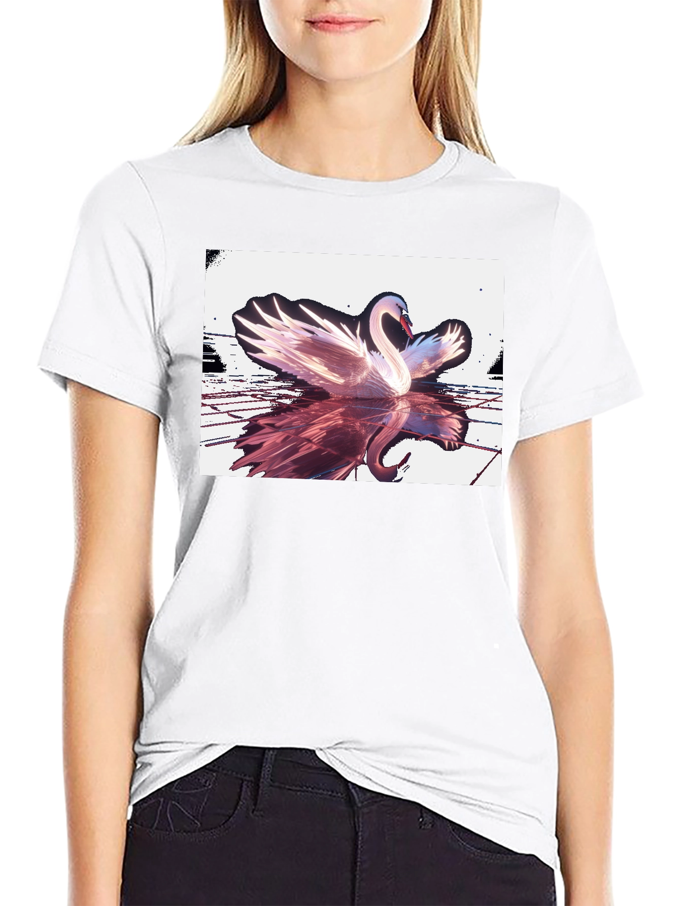 Black Swan Reflection Graphic Tee - Black view 9