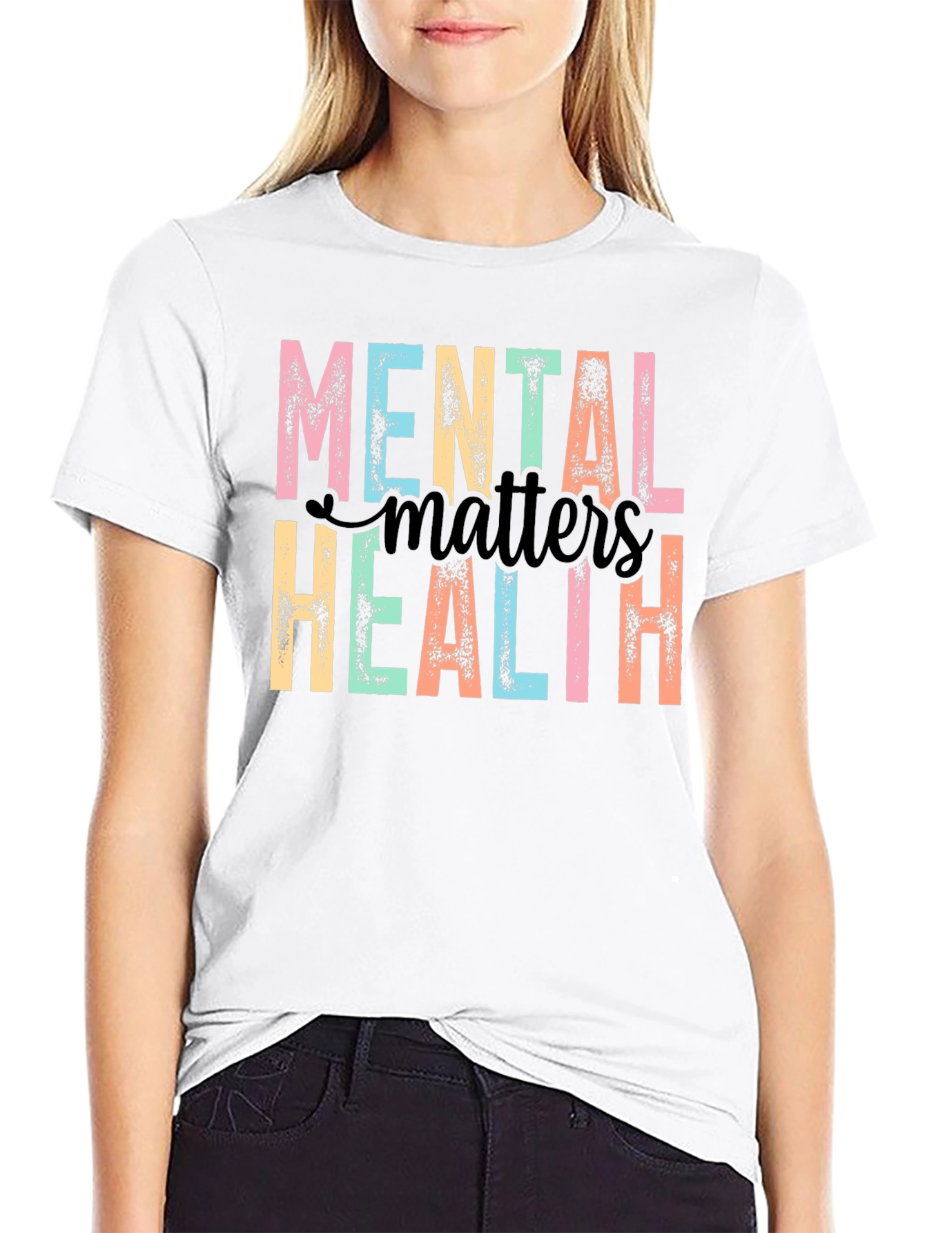 Black Mental Health Matters Graphic Tee - Black view 9