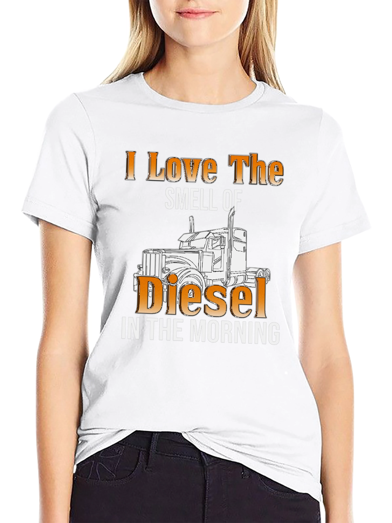 Black I Love the Smell of Diesel T-Shirt view 9