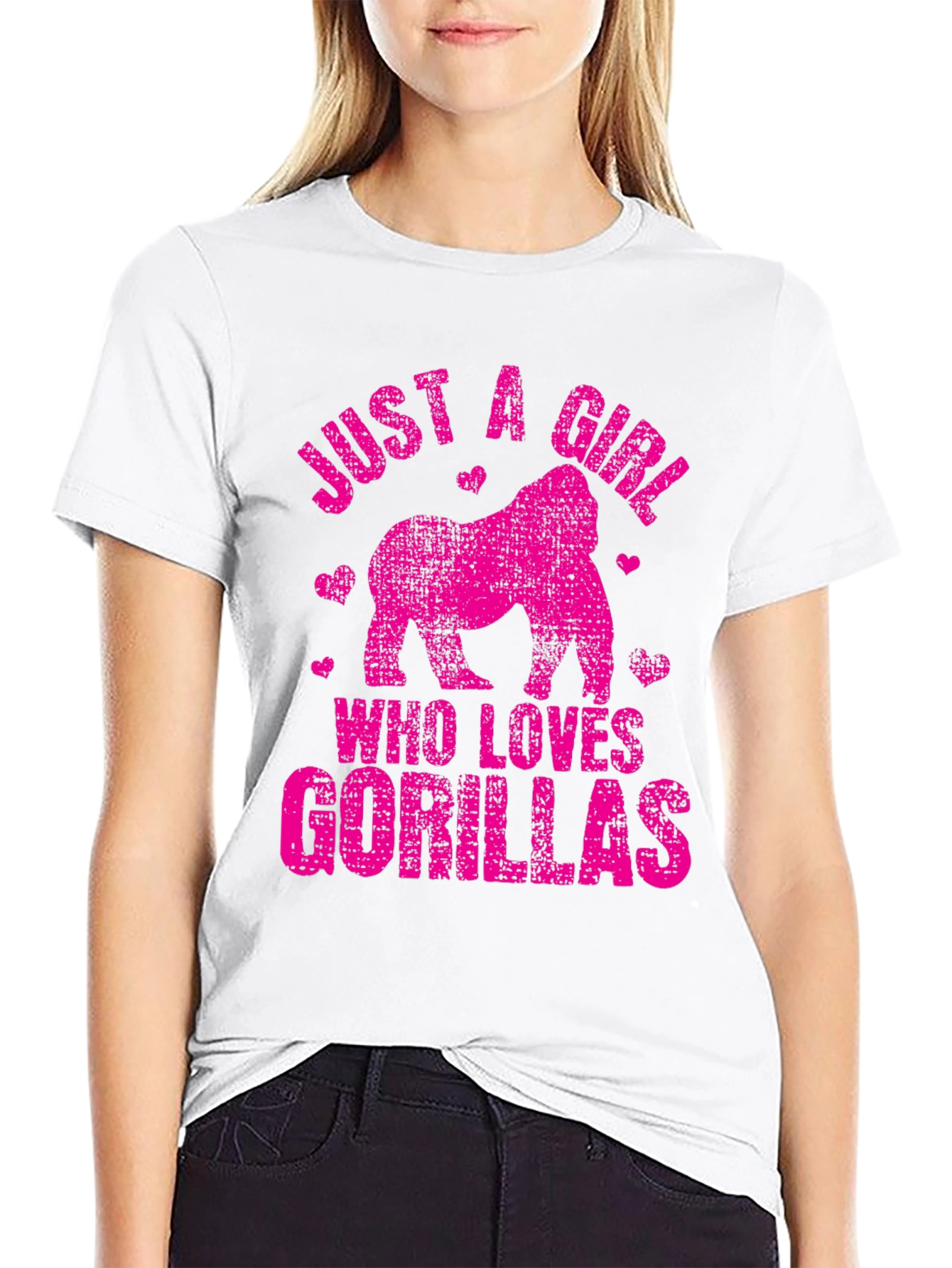 Black Gorilla Lover T-Shirt - Just a Girl Who Loves Gorillas! view 9