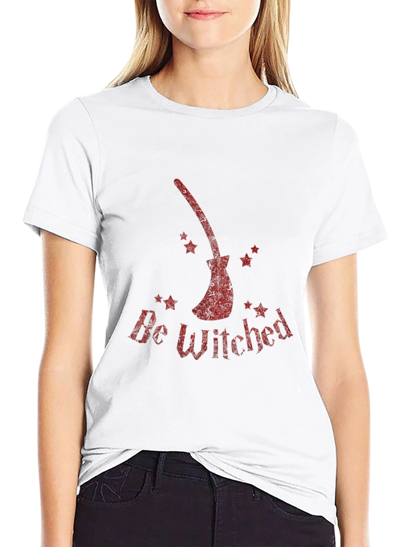 Black Be Witched T-Shirt - Halloween Broom Tee view 9