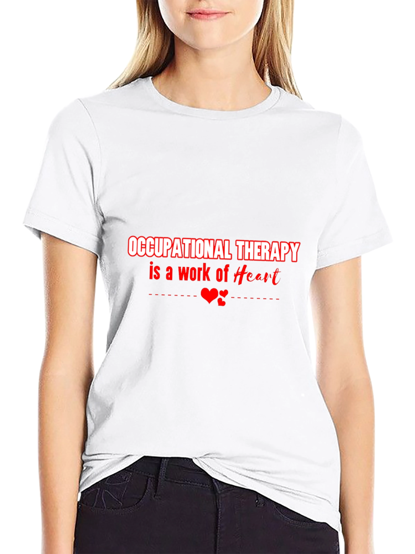 Black Occupational Therapy Heart T-Shirt view 9