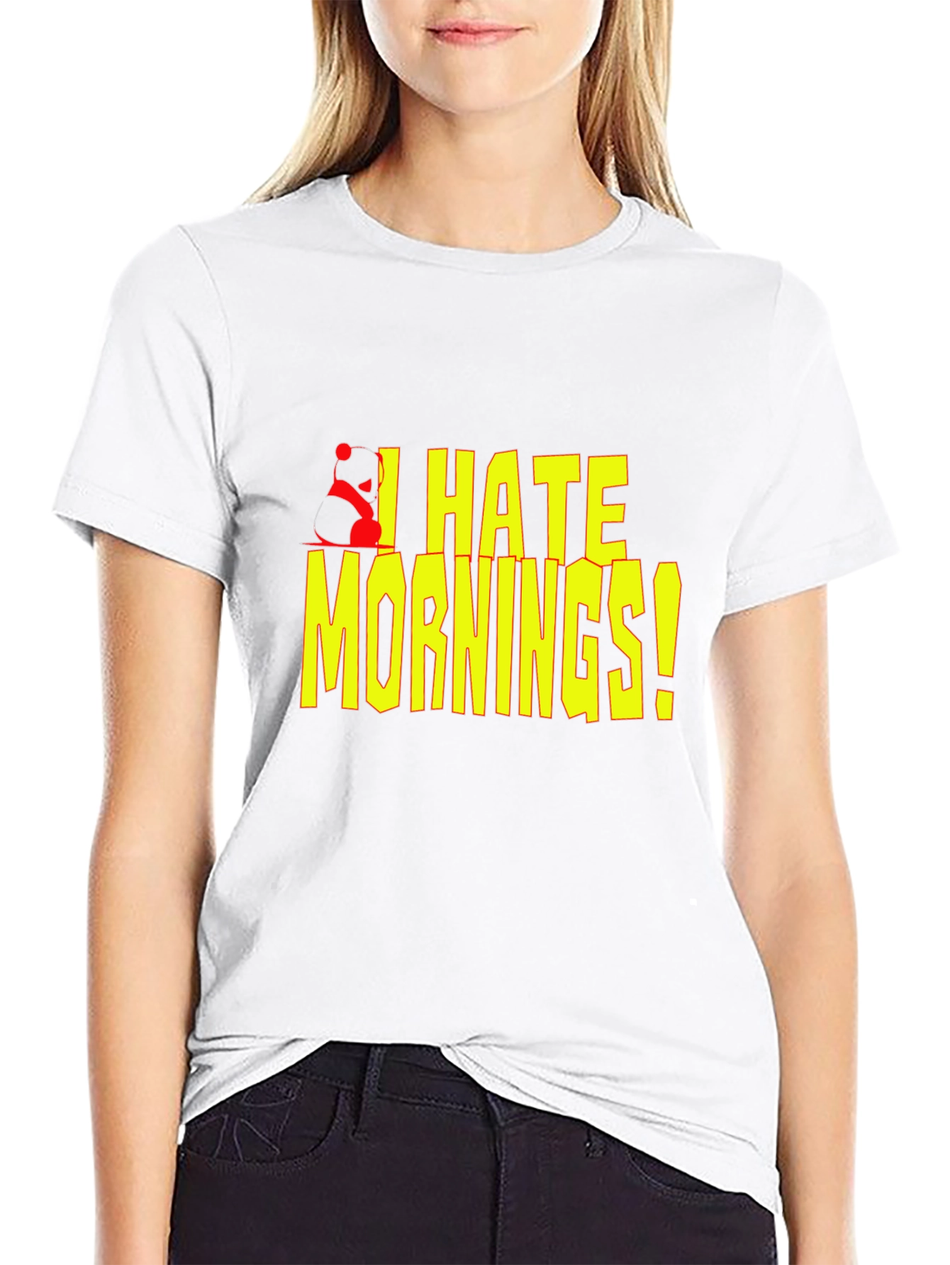 Black I Hate Mornings! Graphic T-Shirt view 9
