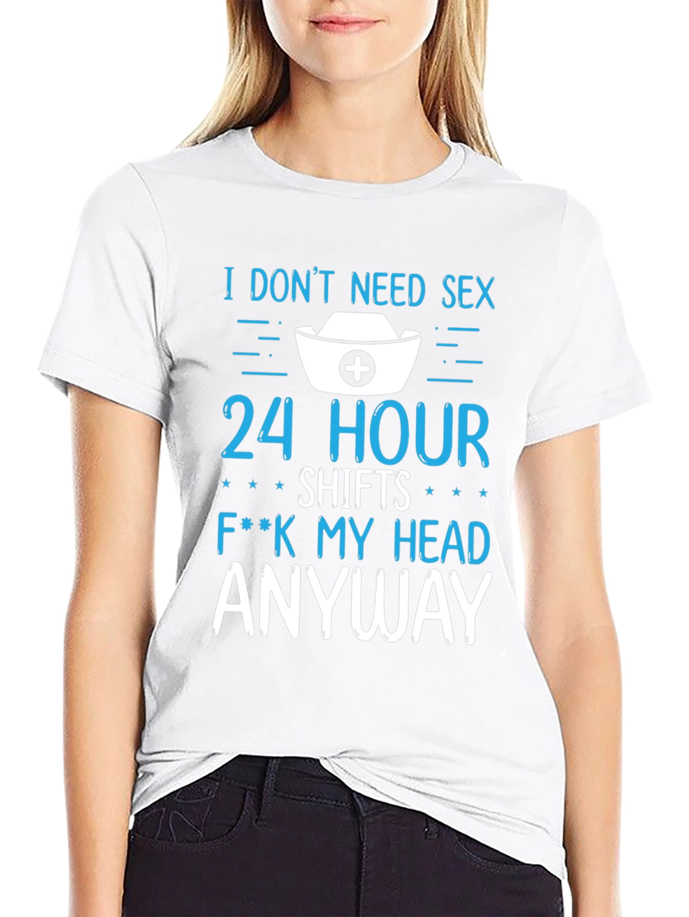 Black Funny Nurse T-Shirt - 24 Hour Shifts view 9