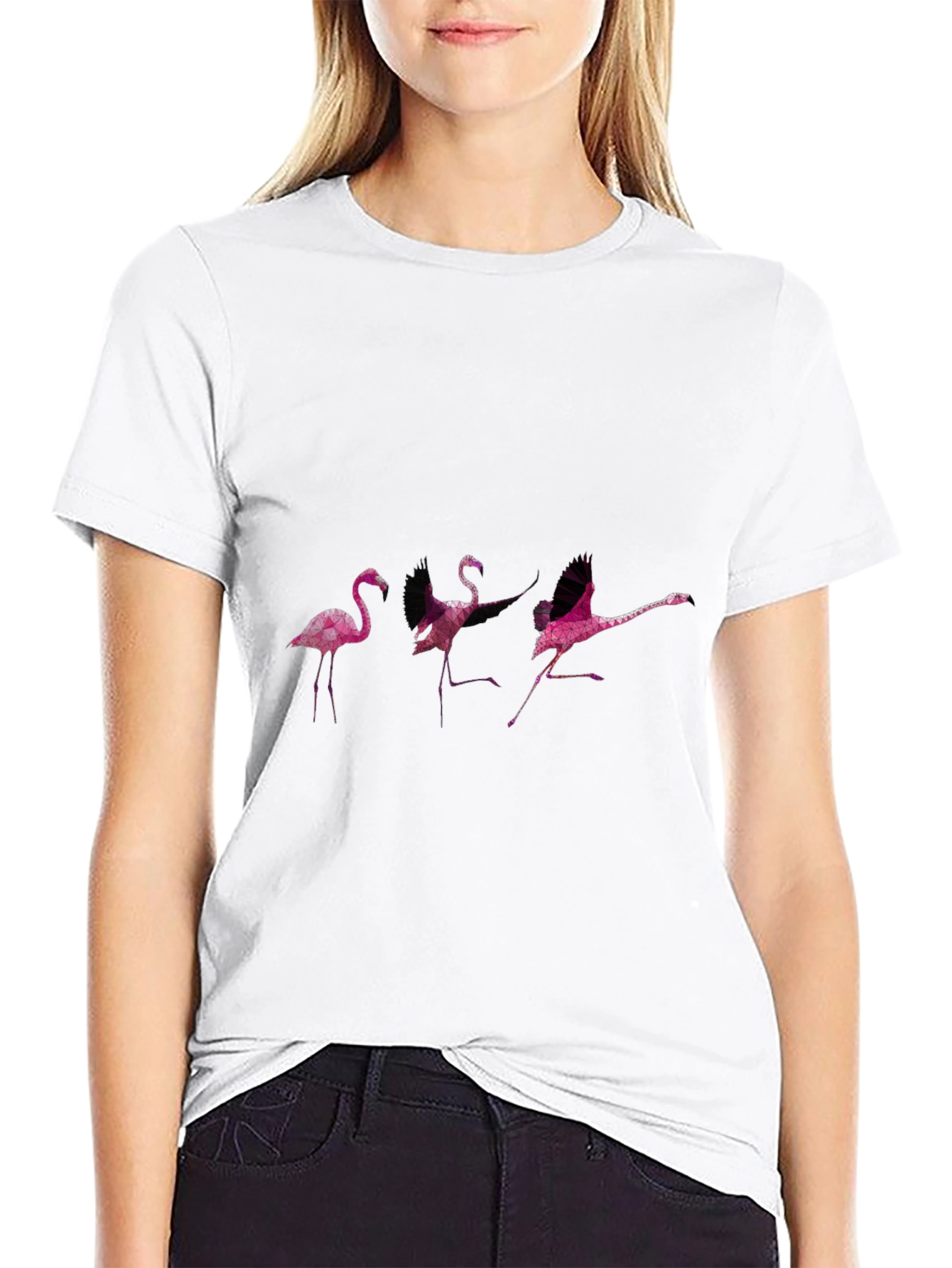 Black Flamingo Dance Black T-Shirt view 9