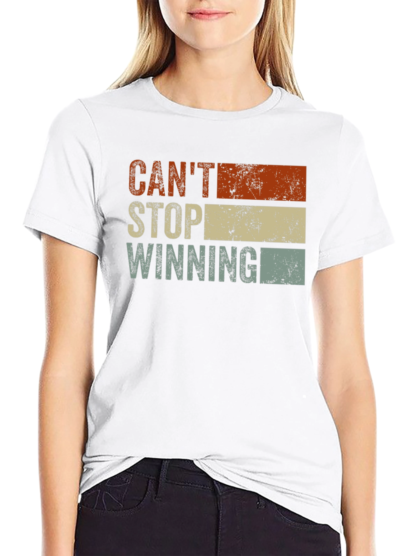 Black Can't Stop Winning Vintage Graphic T-Shirt view 9