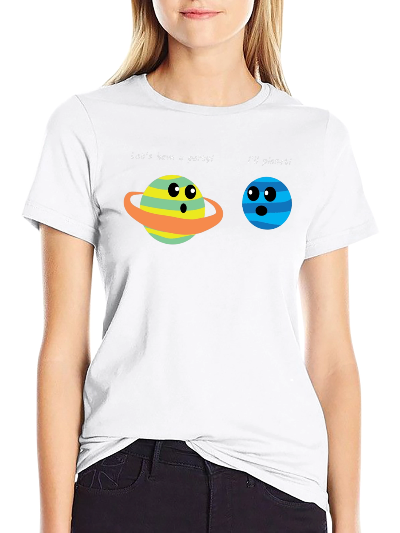 Black Funny Planet Party T-Shirt view 9