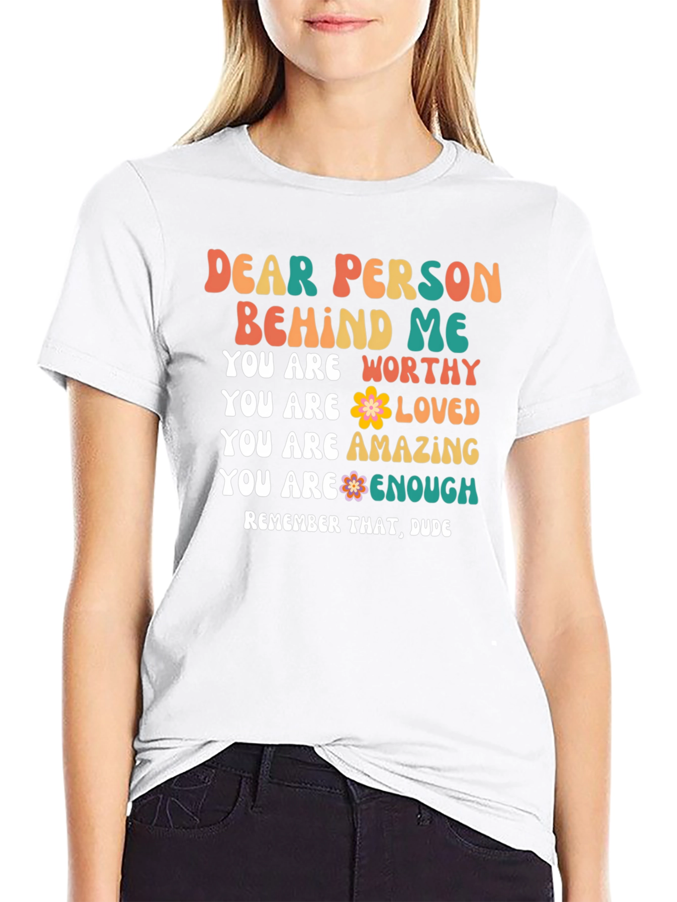 Black Dear Person Behind Me Graphic T-Shirt view 9