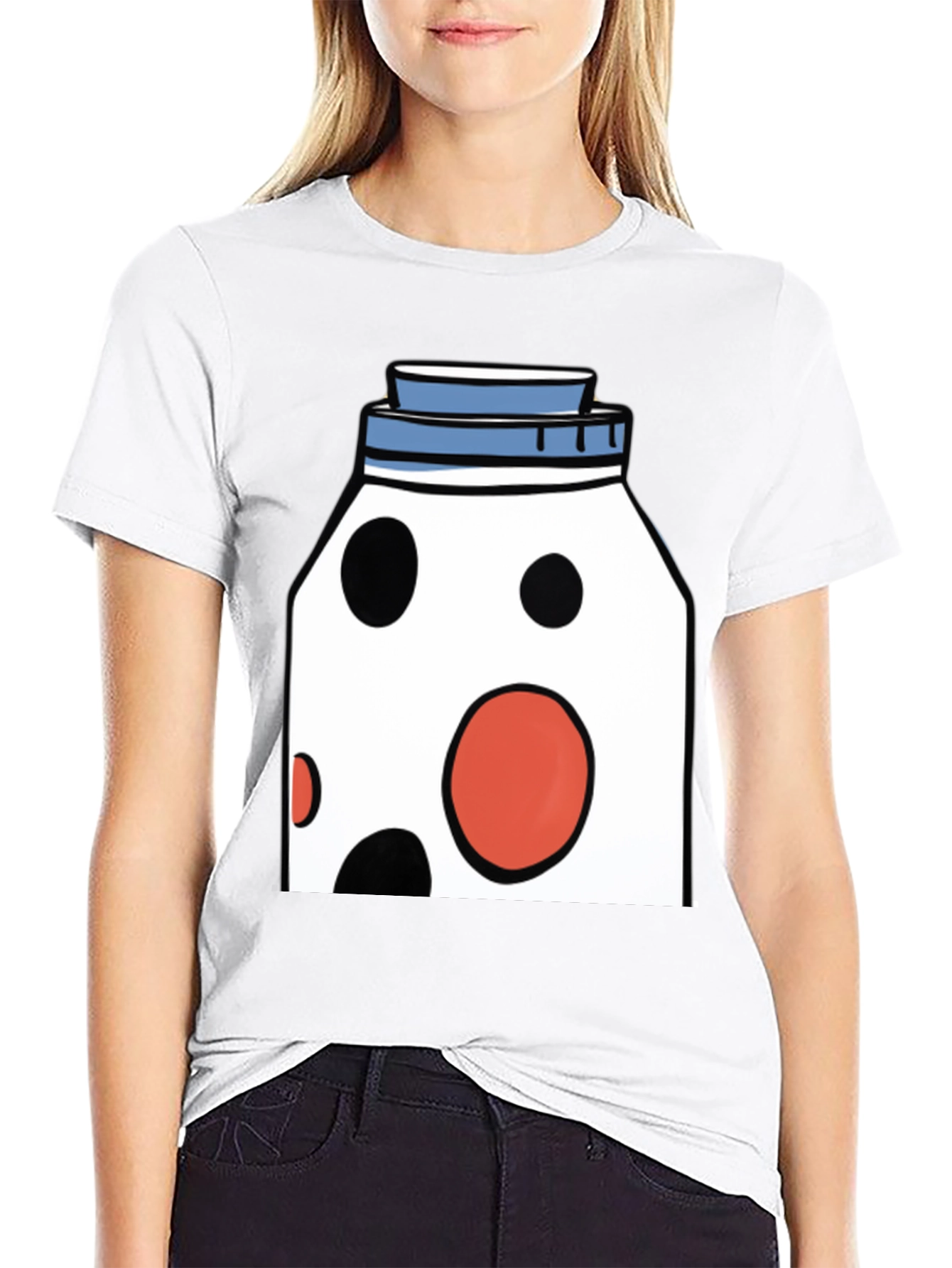 Black Funky Polka Dot Jar Graphic T-Shirt view 9