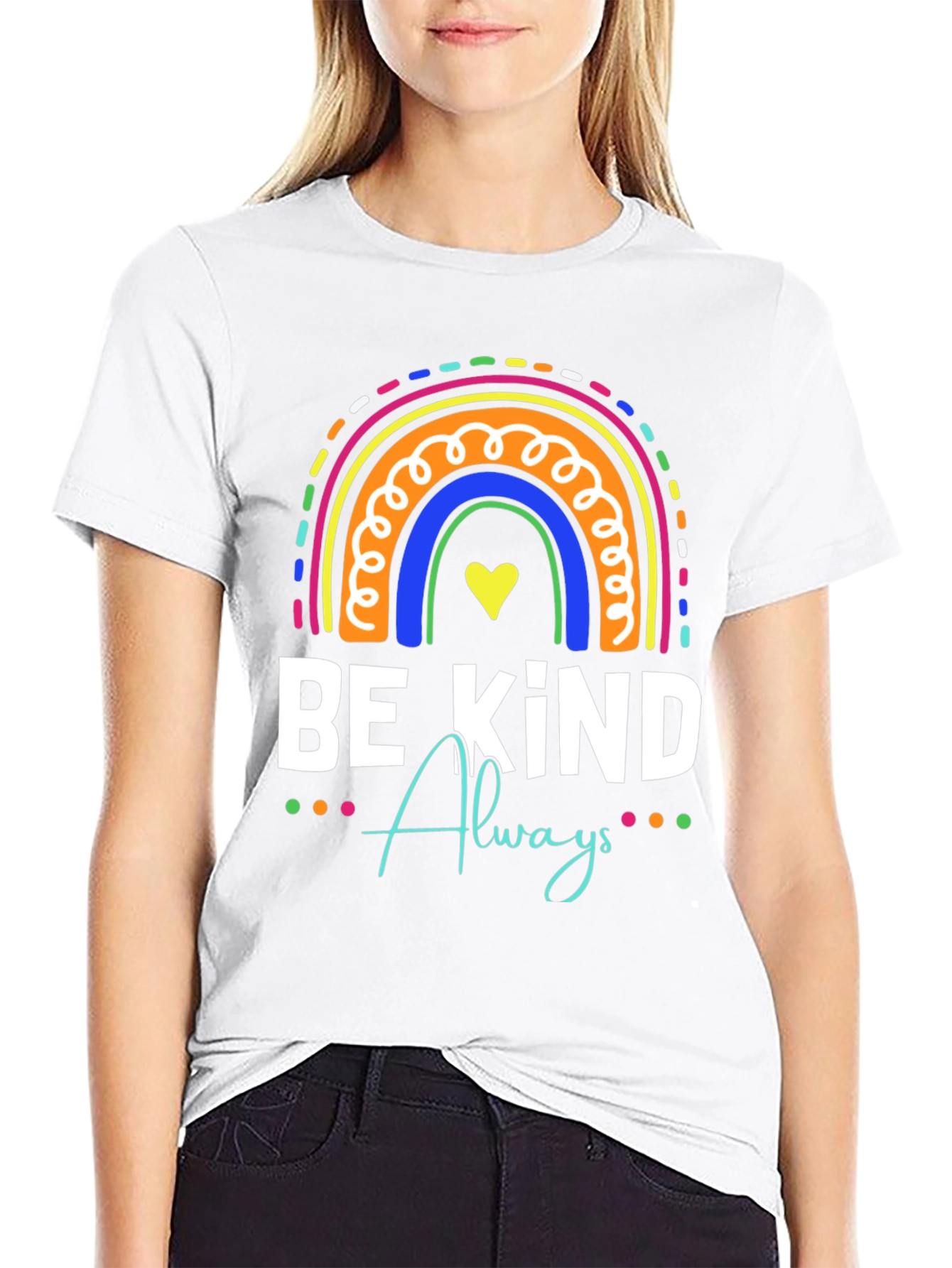 Black Be Kind Always Rainbow T-Shirt view 9