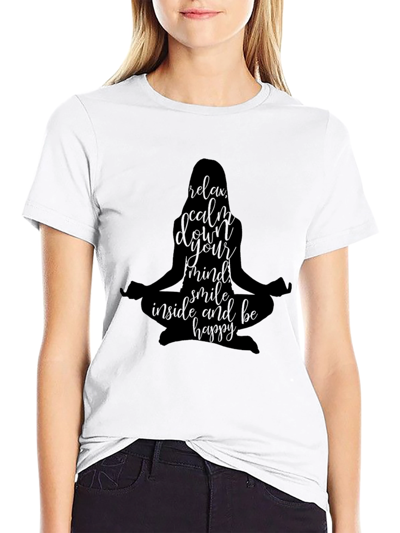 Black Relax Mind Graphic T-Shirt - Yoga Meditation Tee view 9