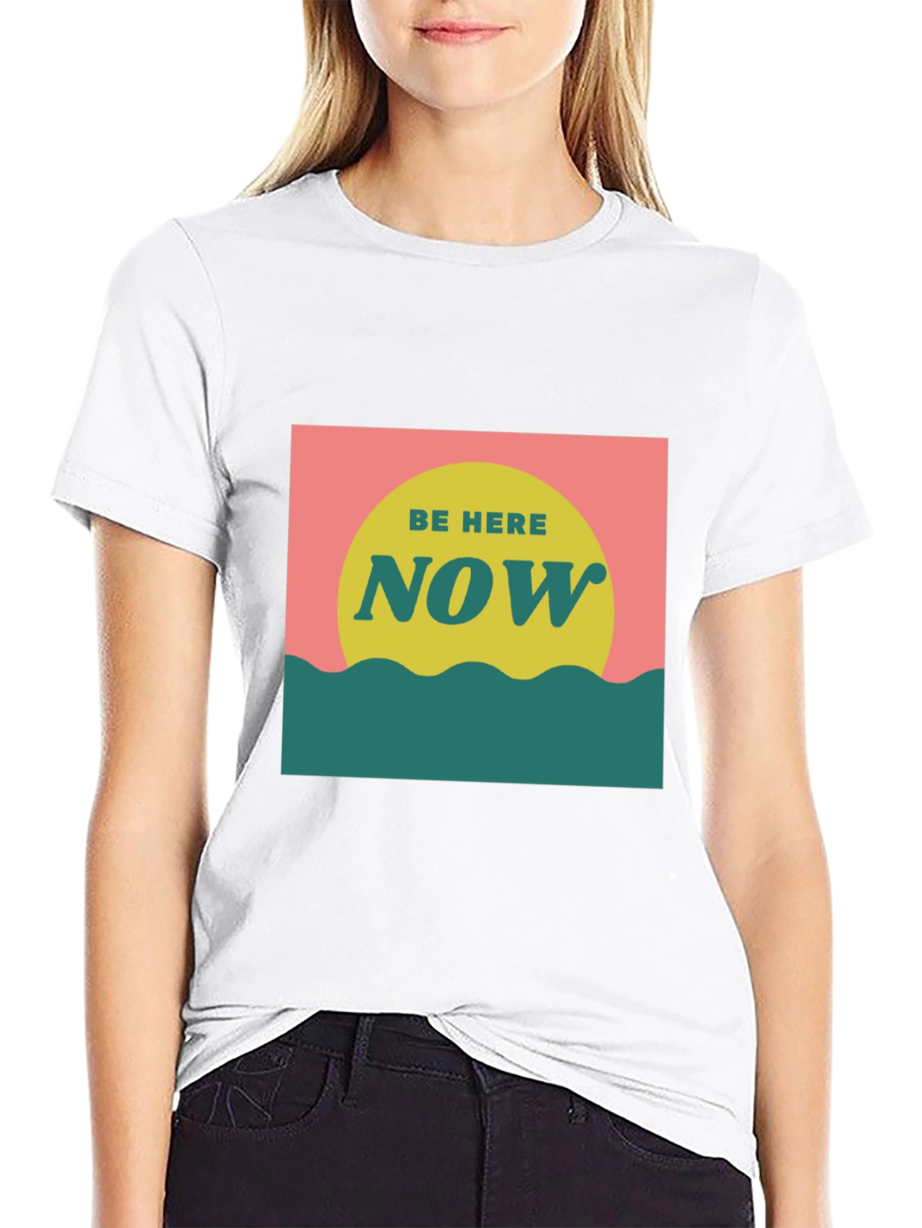 Black Be Here Now Graphic Tee - Zen Inspired Comfort view 9