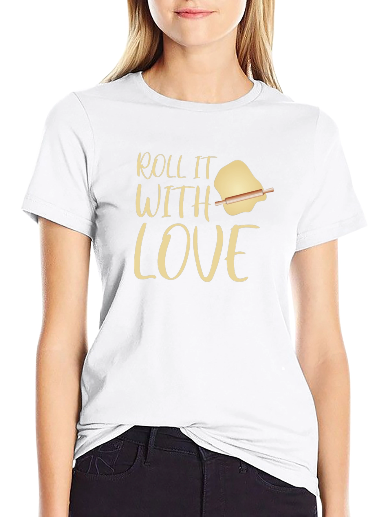 Black Roll It With Love Graphic T-Shirt - Unisex Cooking Tee view 9