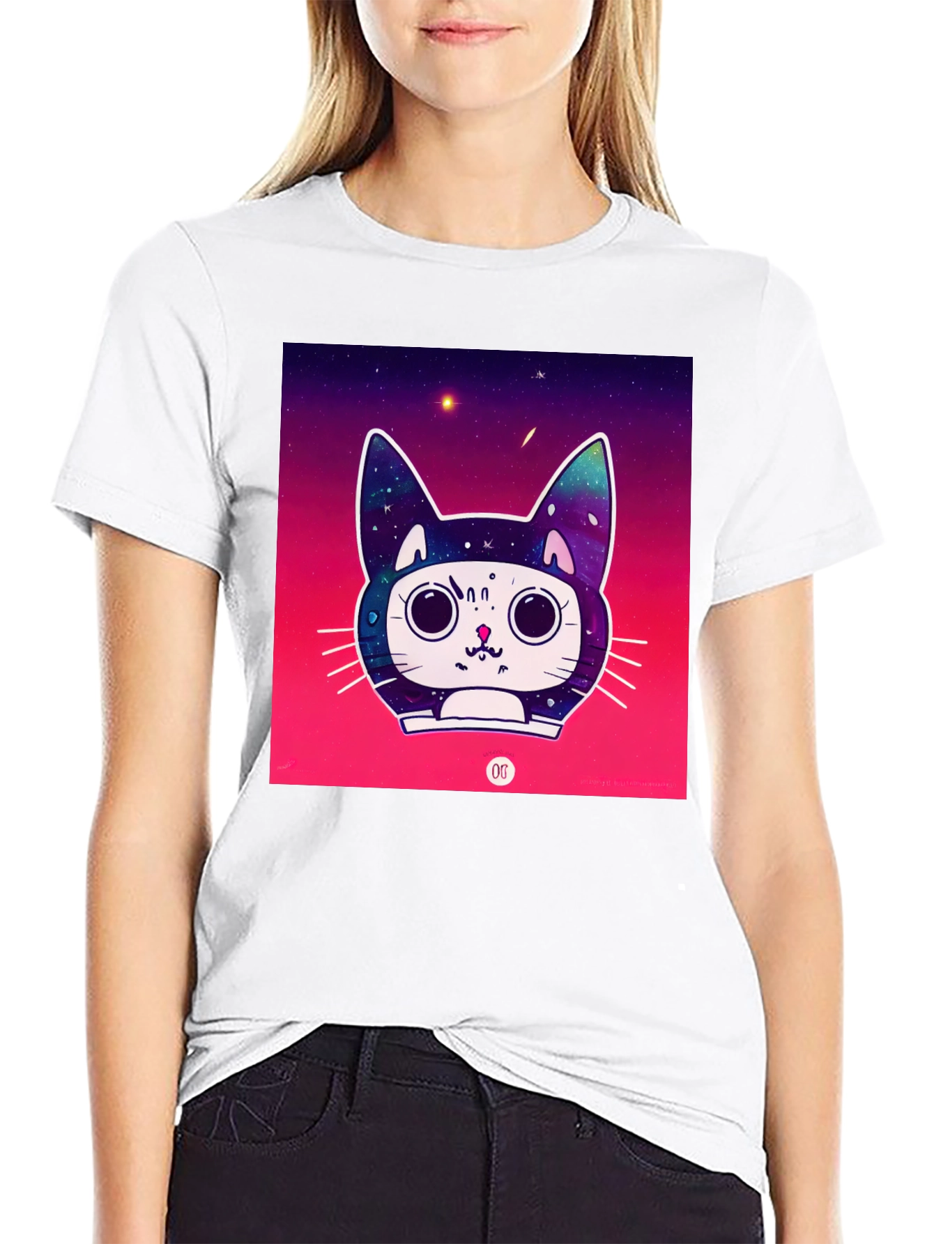 Black Space Cat Tee view 9