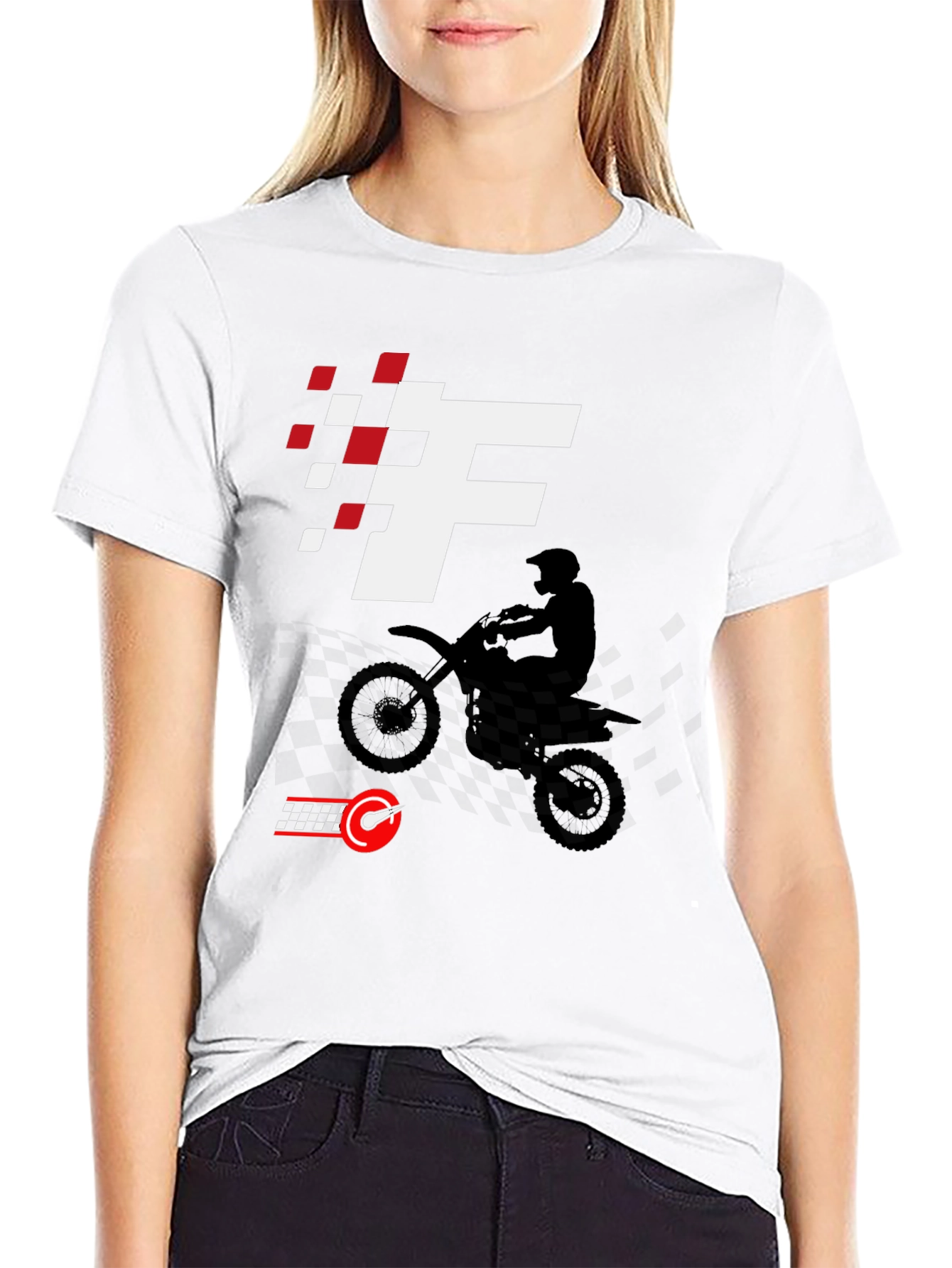 Black Motocross Rider Graphic Tee - Race Ready Style view 9