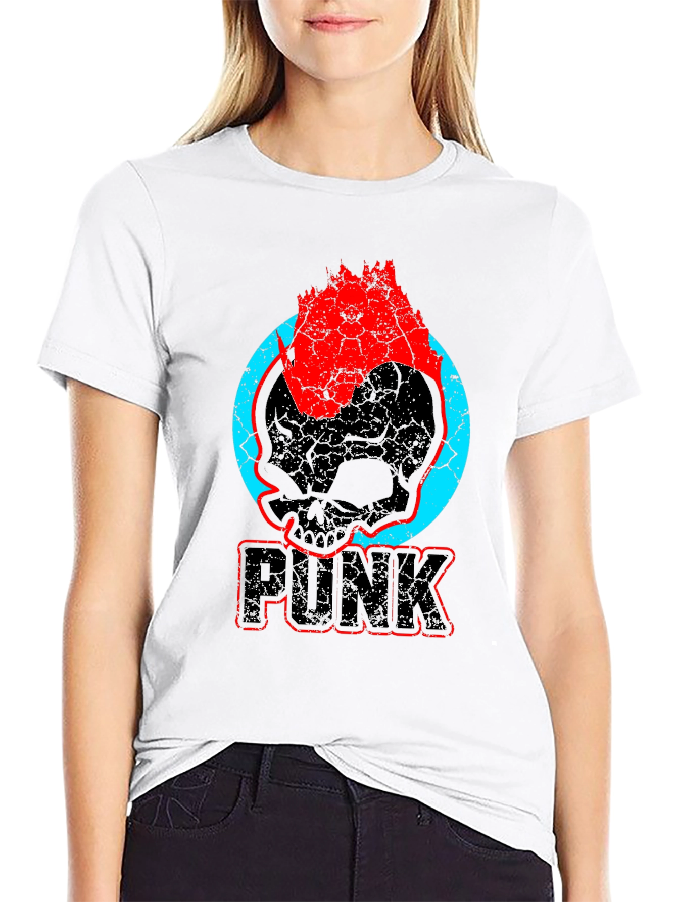Black Punk Skull Graphic T-Shirt - Bold & Edgy Design view 9