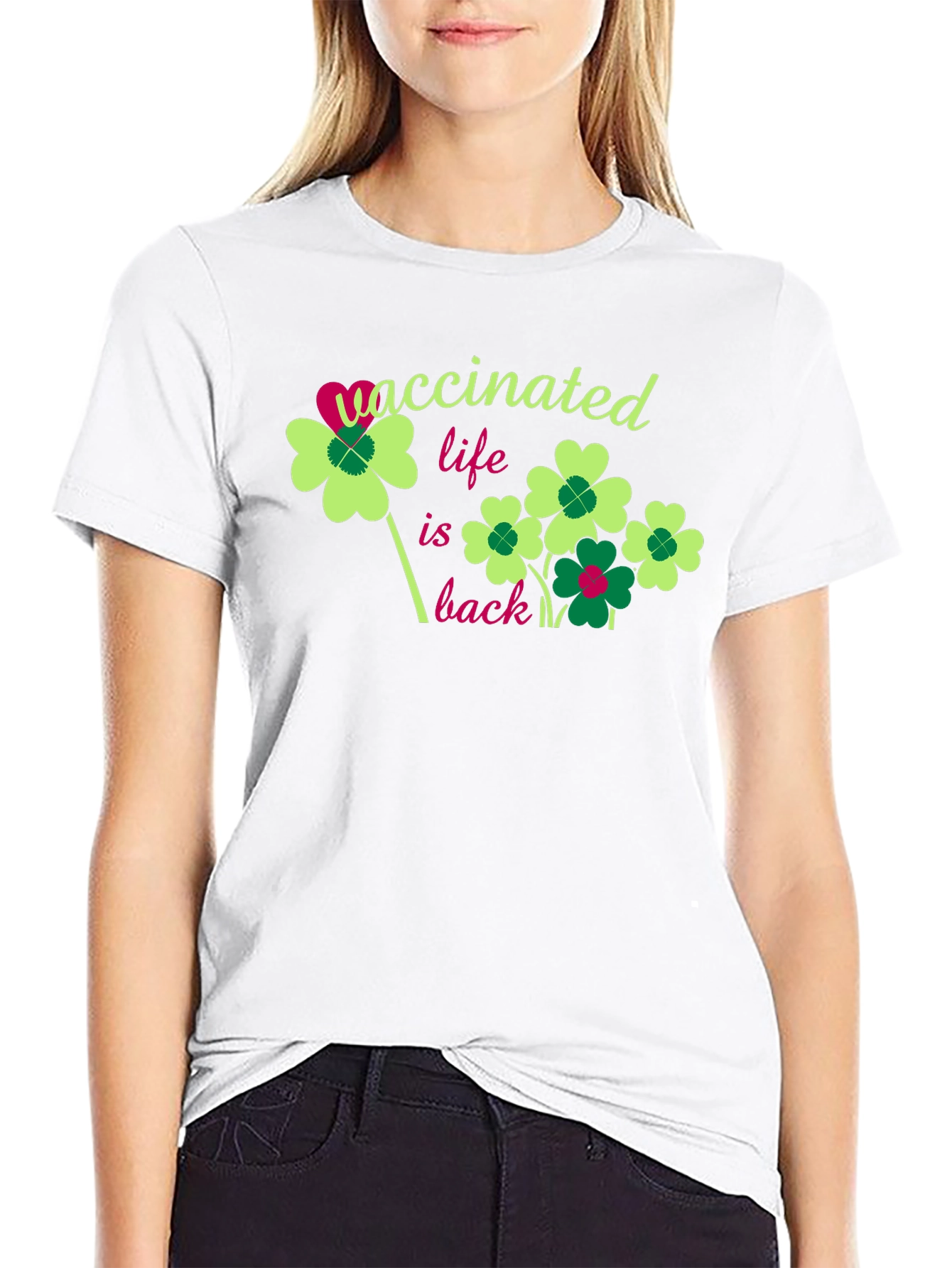 Black Vaccinated Life is Back T-Shirt view 9