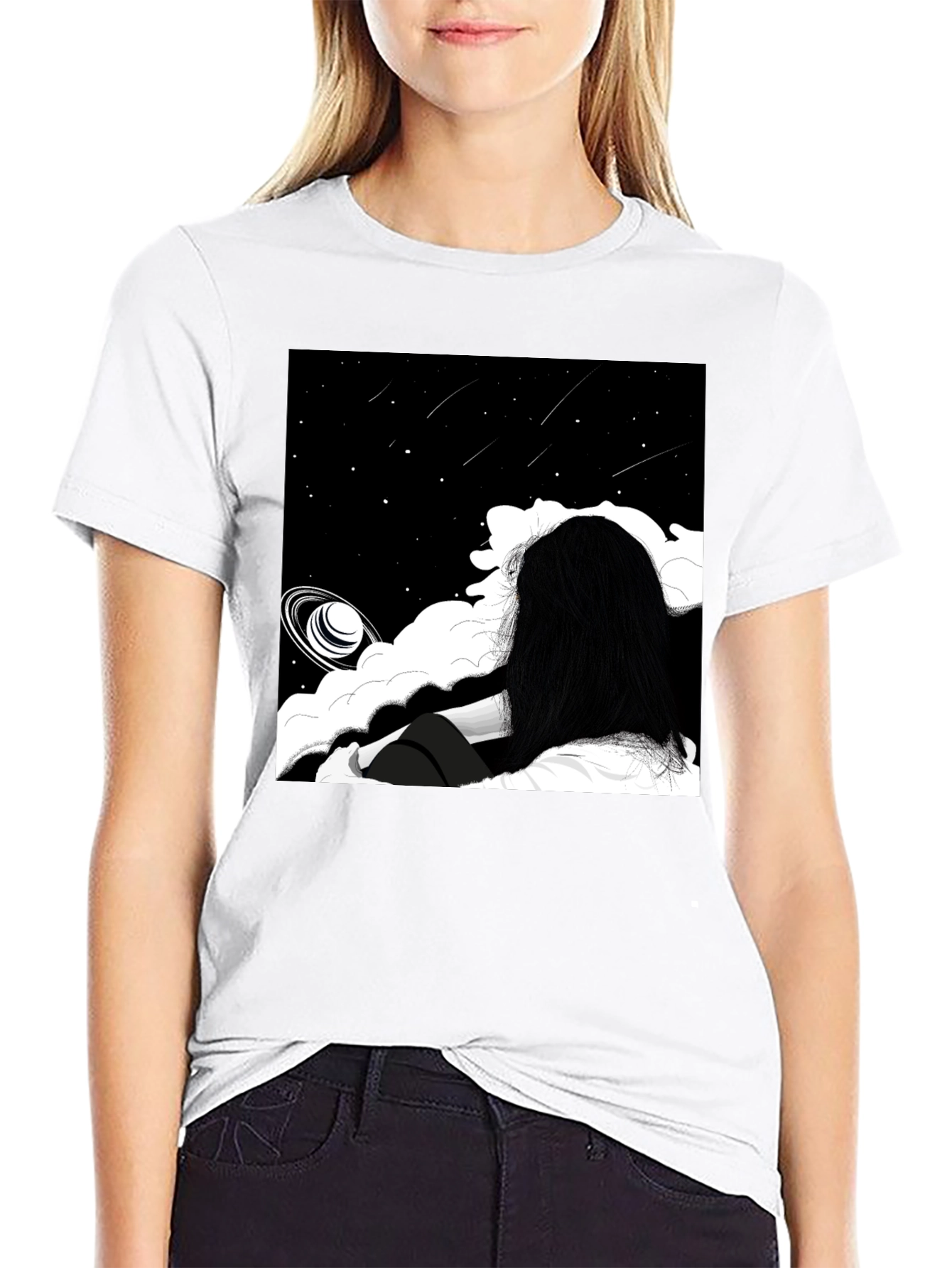 Black Cosmic Dreamscape T-Shirt view 9