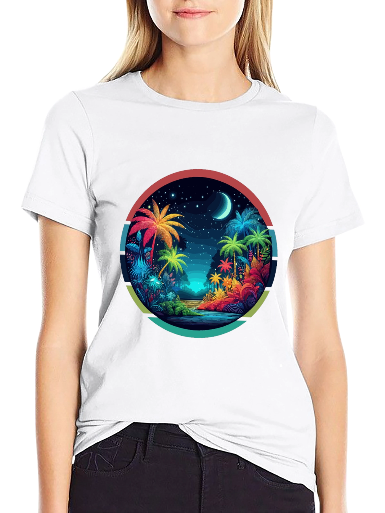 Black Tropical Palms Graphic Tee - Island Vibes view 9
