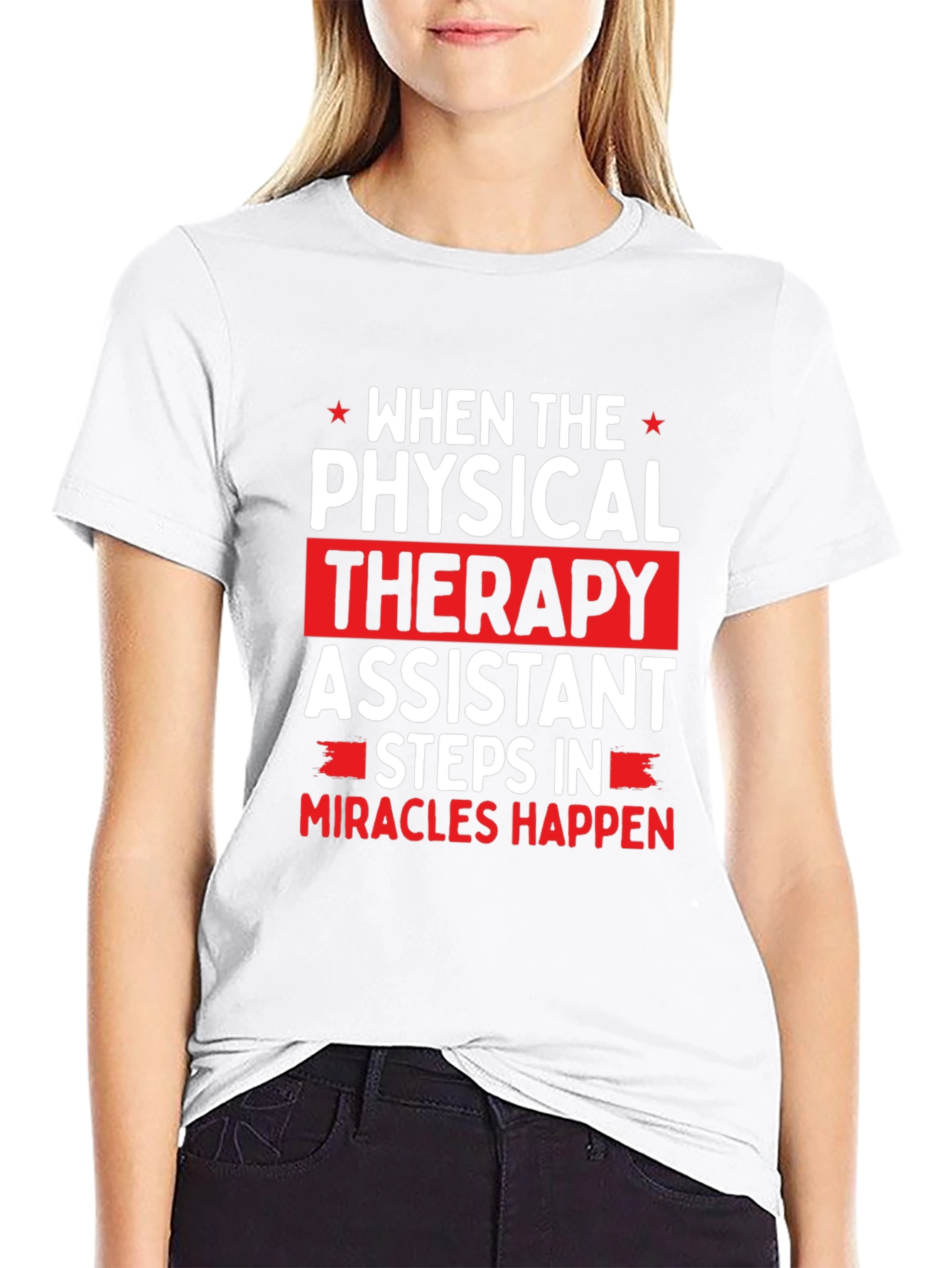 Black Physical Therapy Assistant Graphic T-Shirt view 9