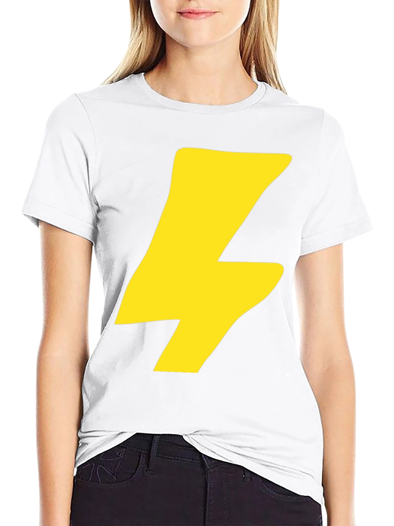 Black Flash Bolt Graphic Tee - Black Cotton Crew Neck T-Shirt view 9
