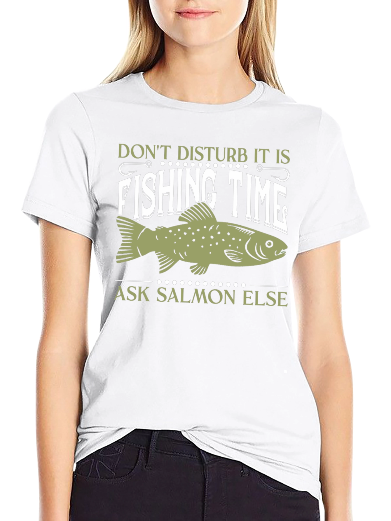 Black Fishing Time T-Shirt - Ask Salmon Else! view 9