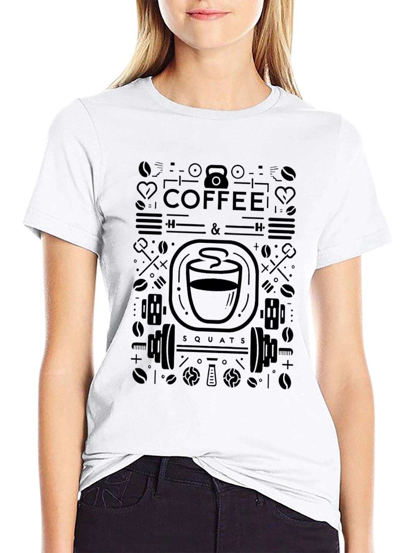 Black Coffee & Squats Graphic Tee - Black view 9