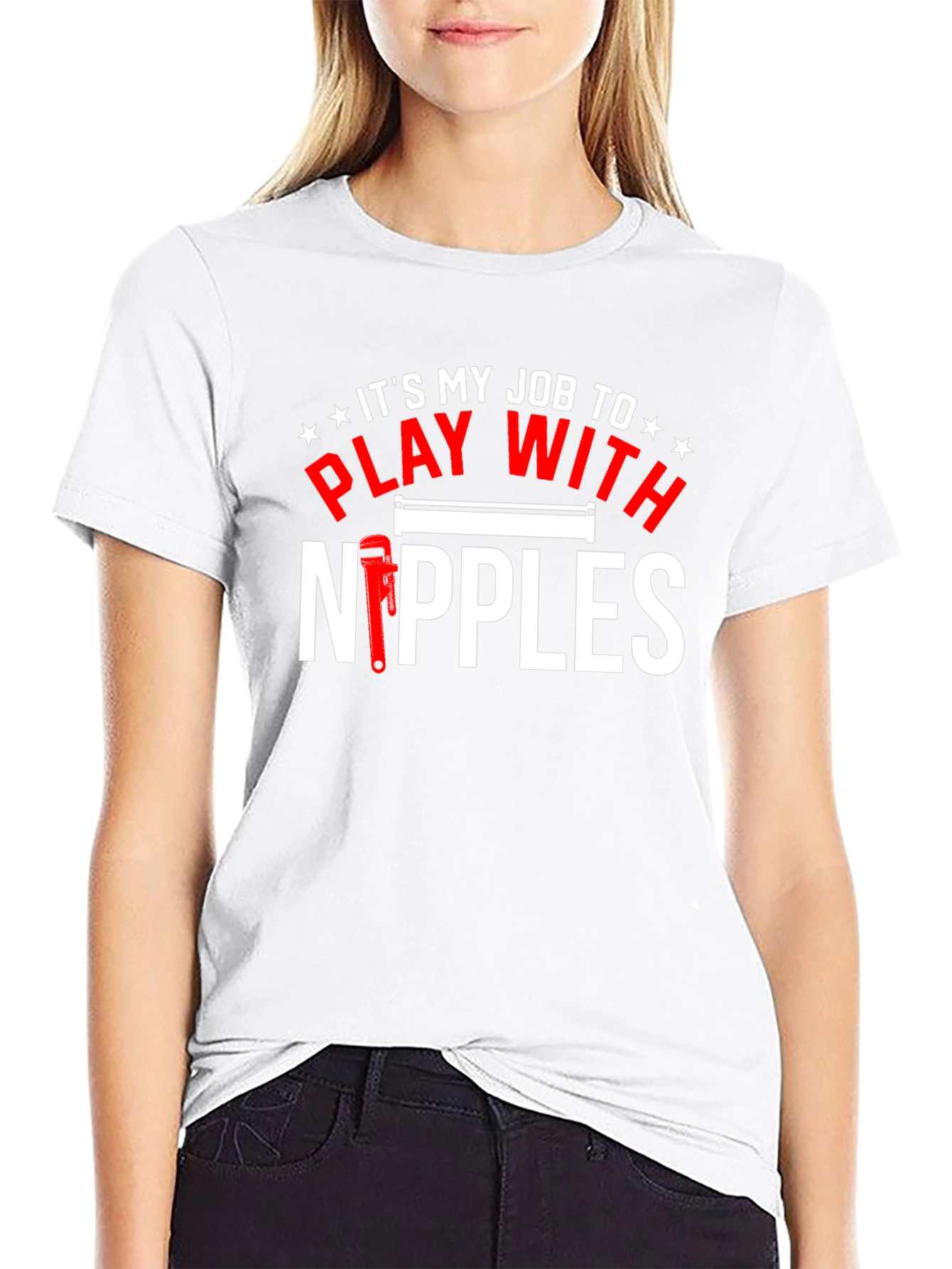 It's My Job to Play with Nipples Funny Plumber T-Shirt - 9