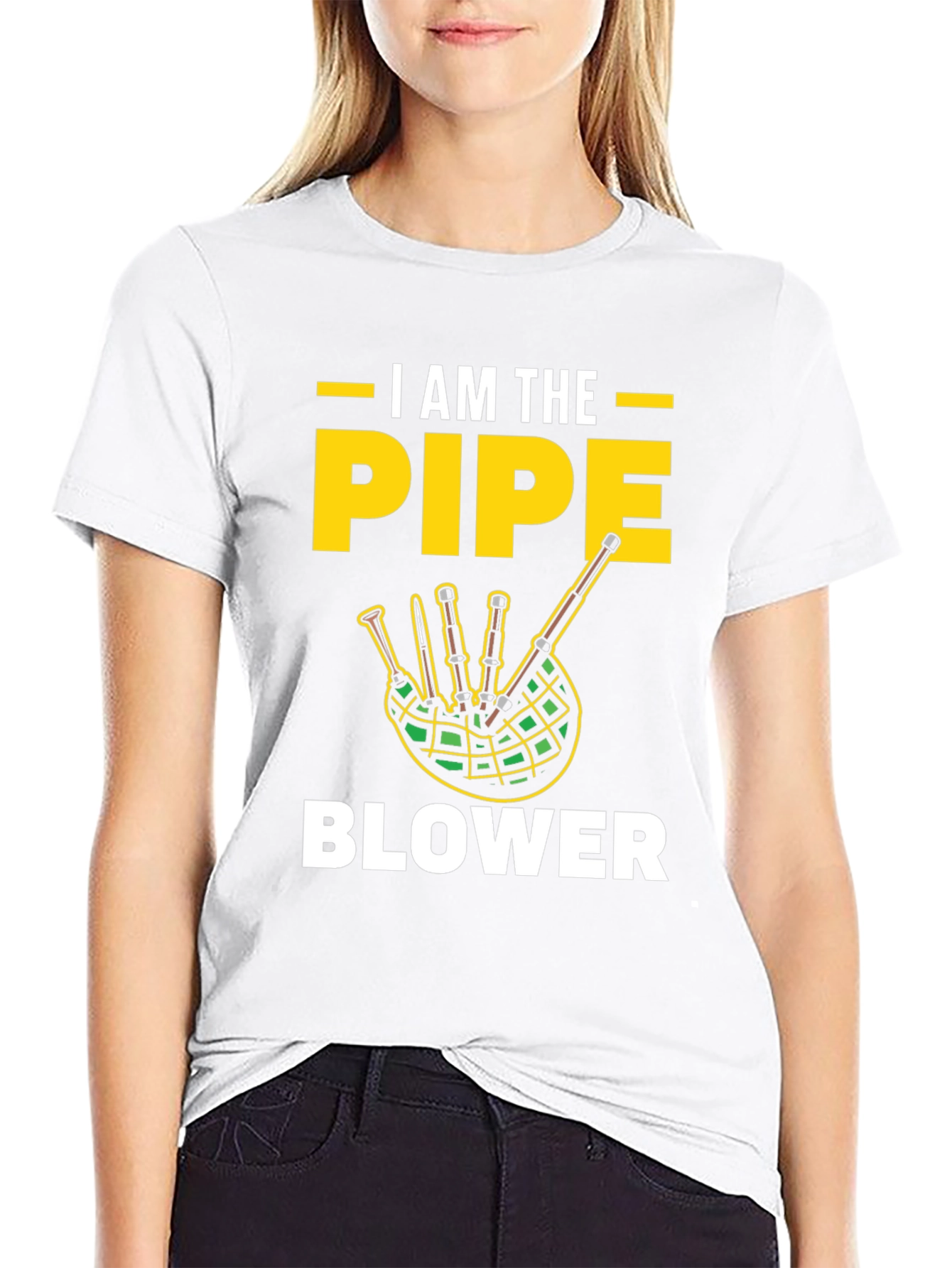 Black I AM THE PIPE BLOWER Graphic T-Shirt view 9