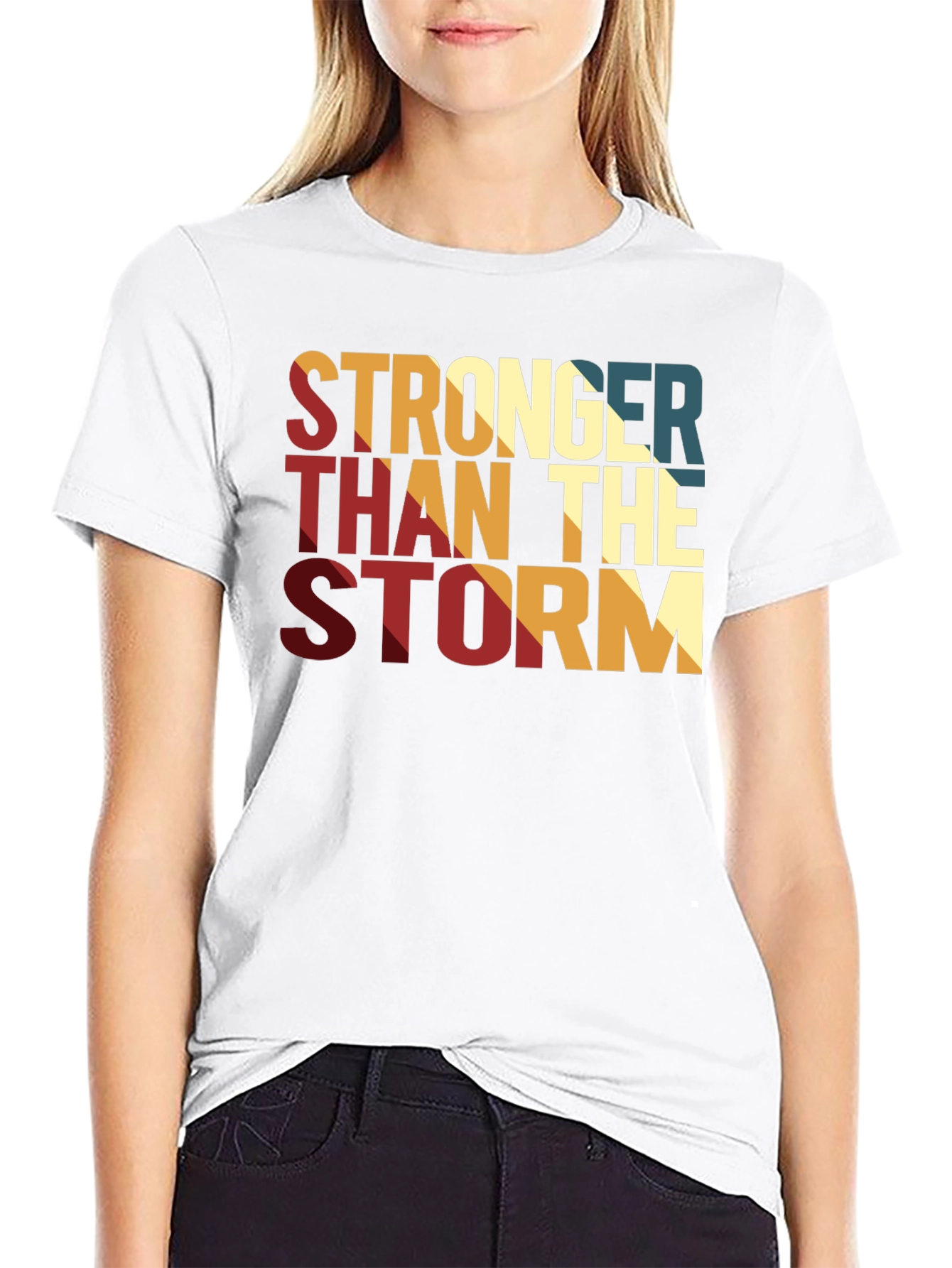 Black Stronger Than The Storm Graphic Print Tee view 9