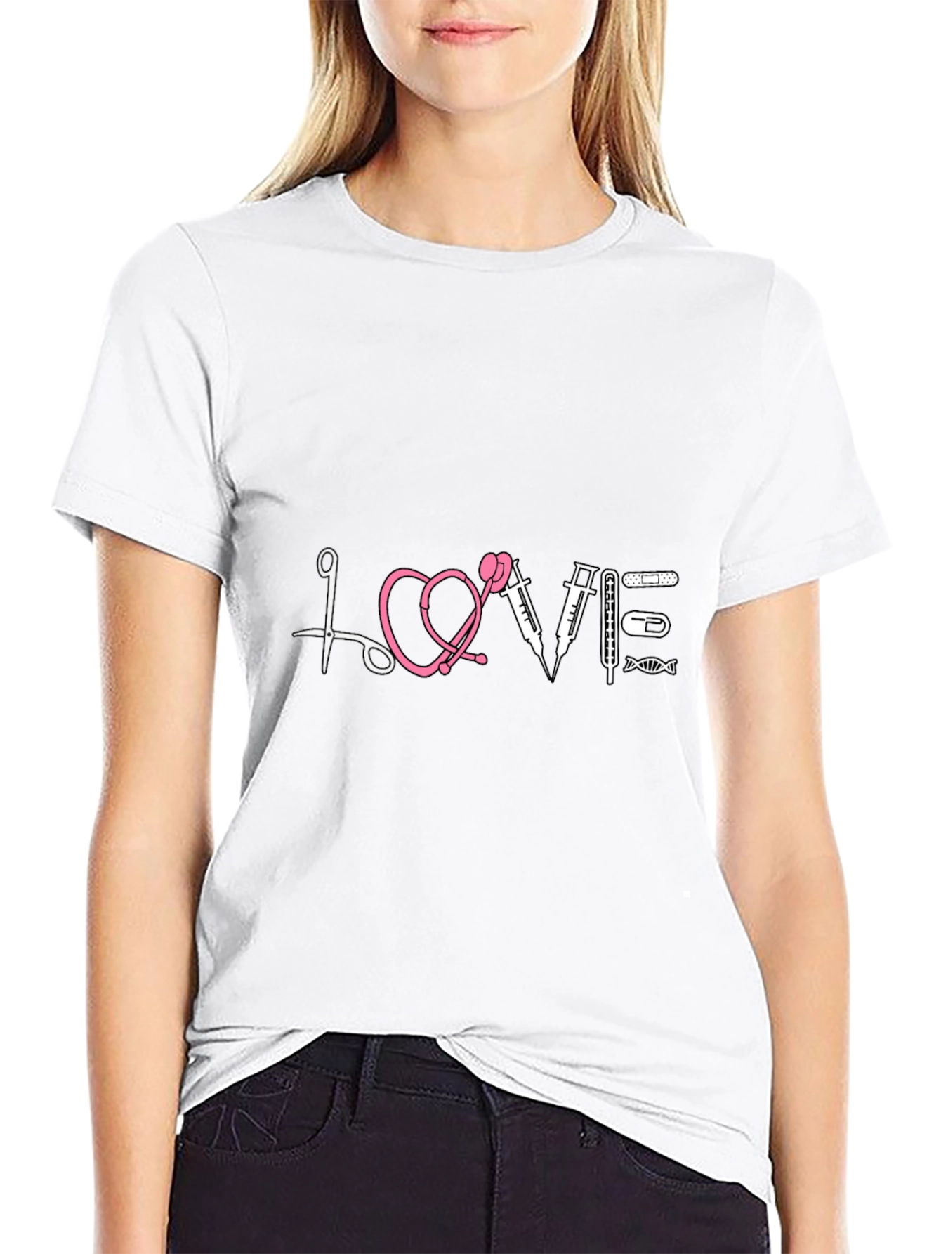 Black Nurse Love T-Shirt, Medical Gift view 9