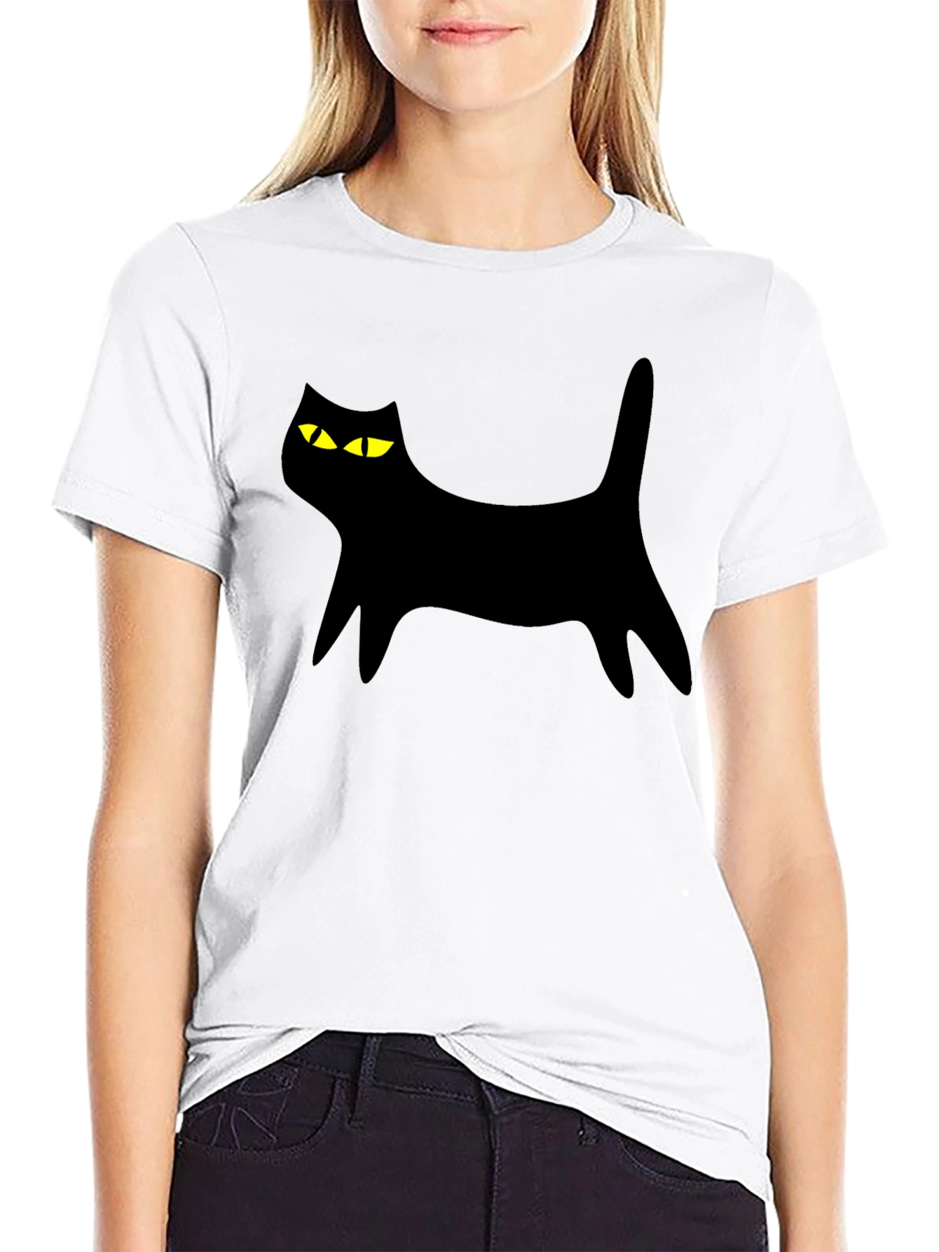 Black Black Cat Graphic Tee - Men's Cotton T-Shirt view 9