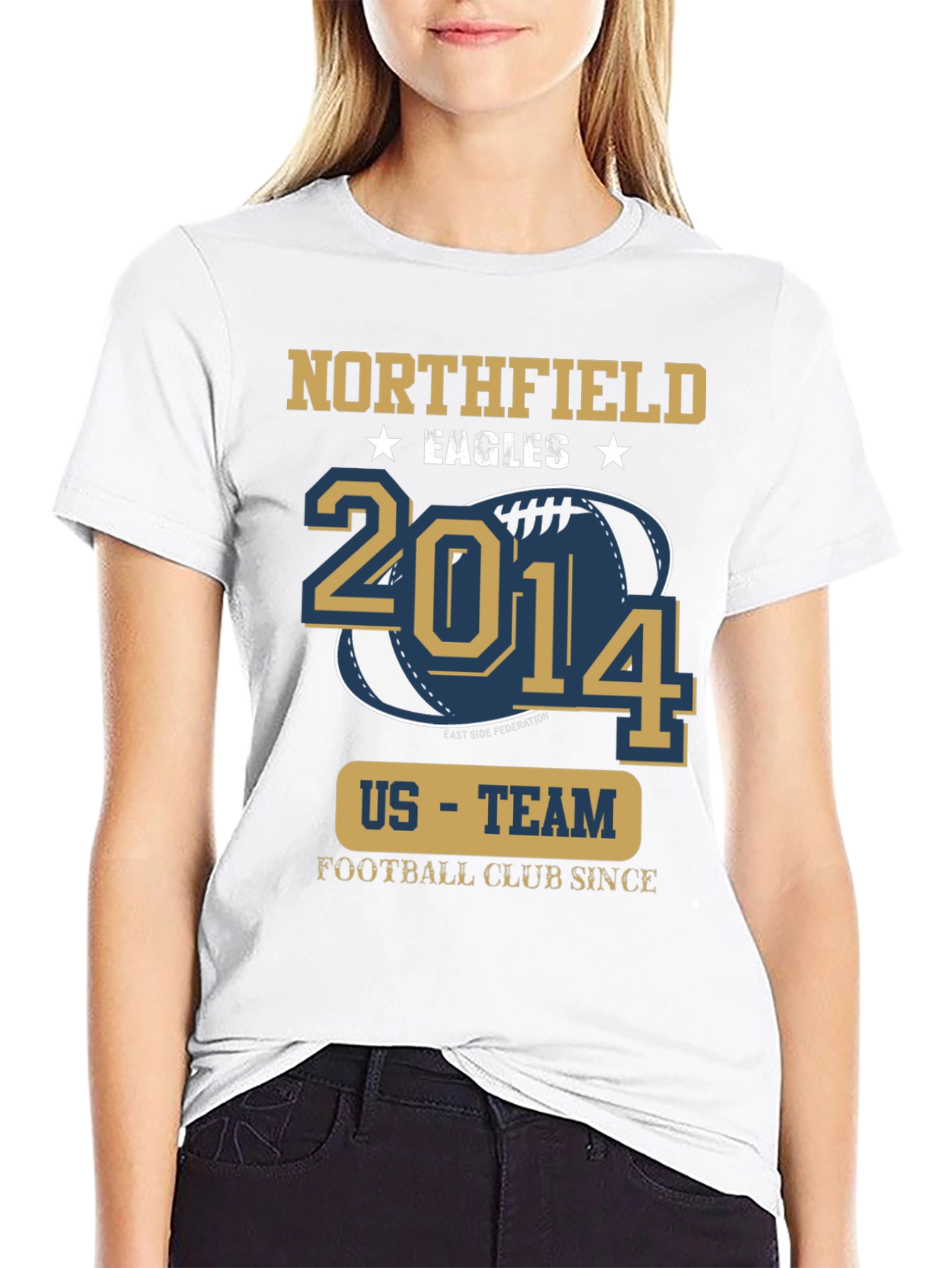 Black Northfield Eagles Football T-Shirt view 9