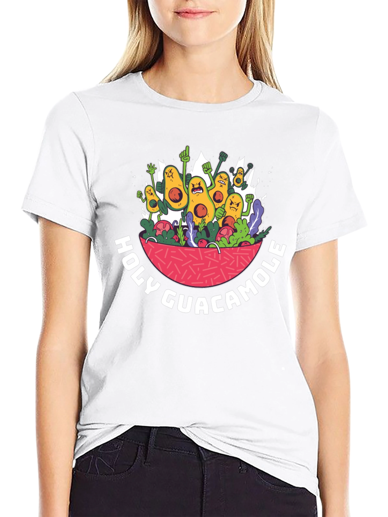 Black Holy Guacamole T-Shirt Funny Avocado Graphic Tee view 9