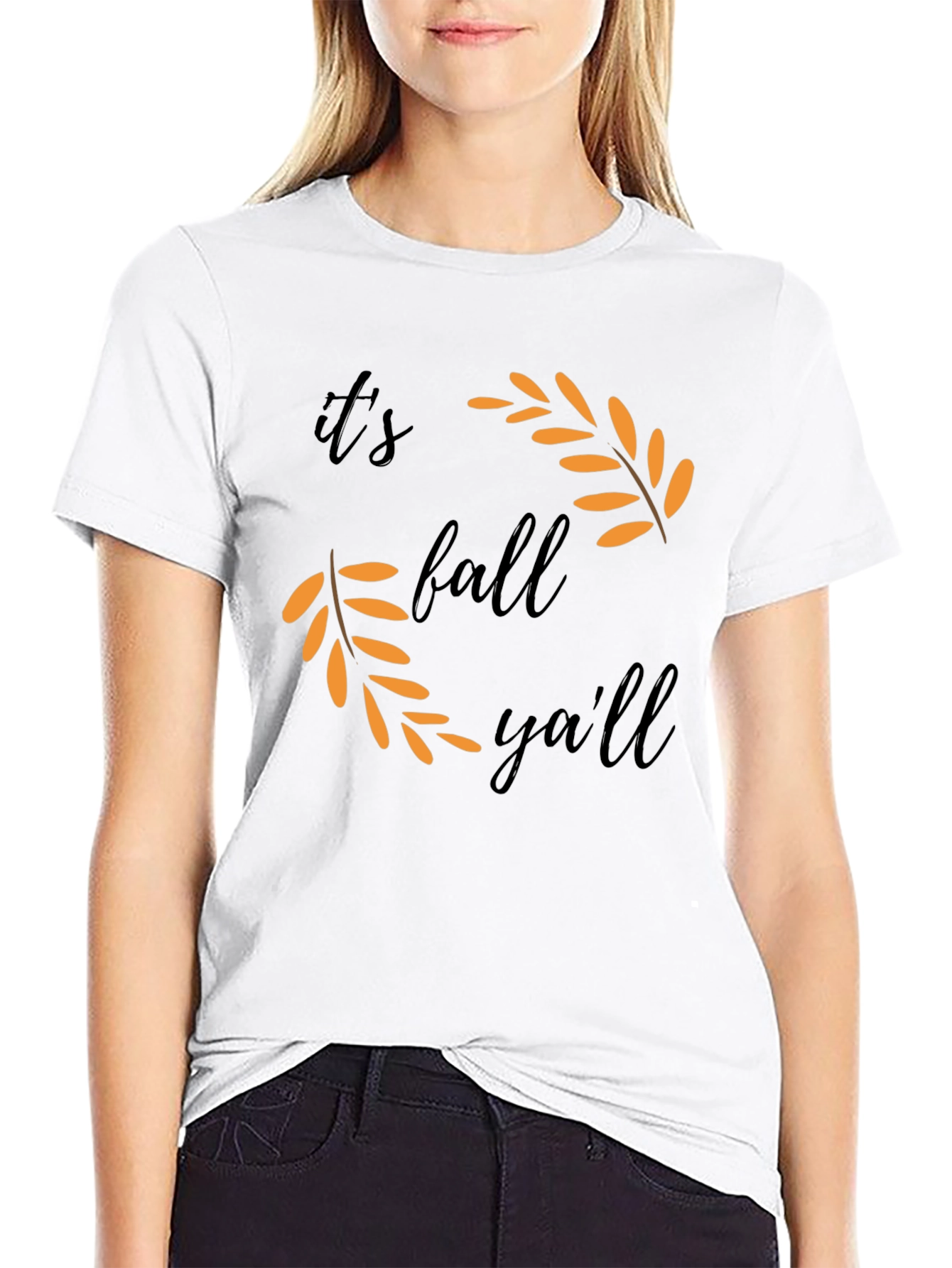 Black It's Fall Y'all T-Shirt view 9