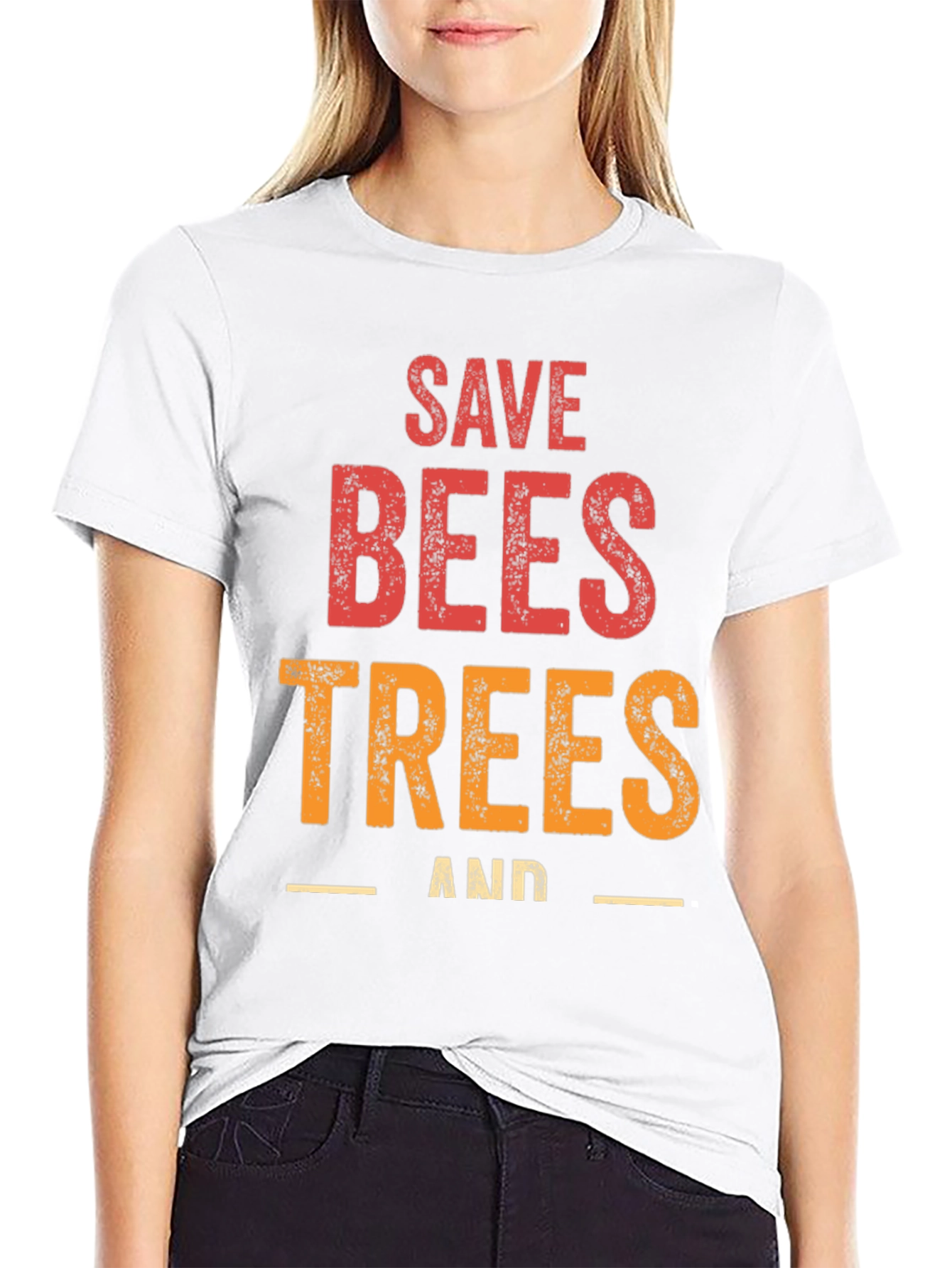 Black Save Bees and Trees Graphic T-Shirt view 9