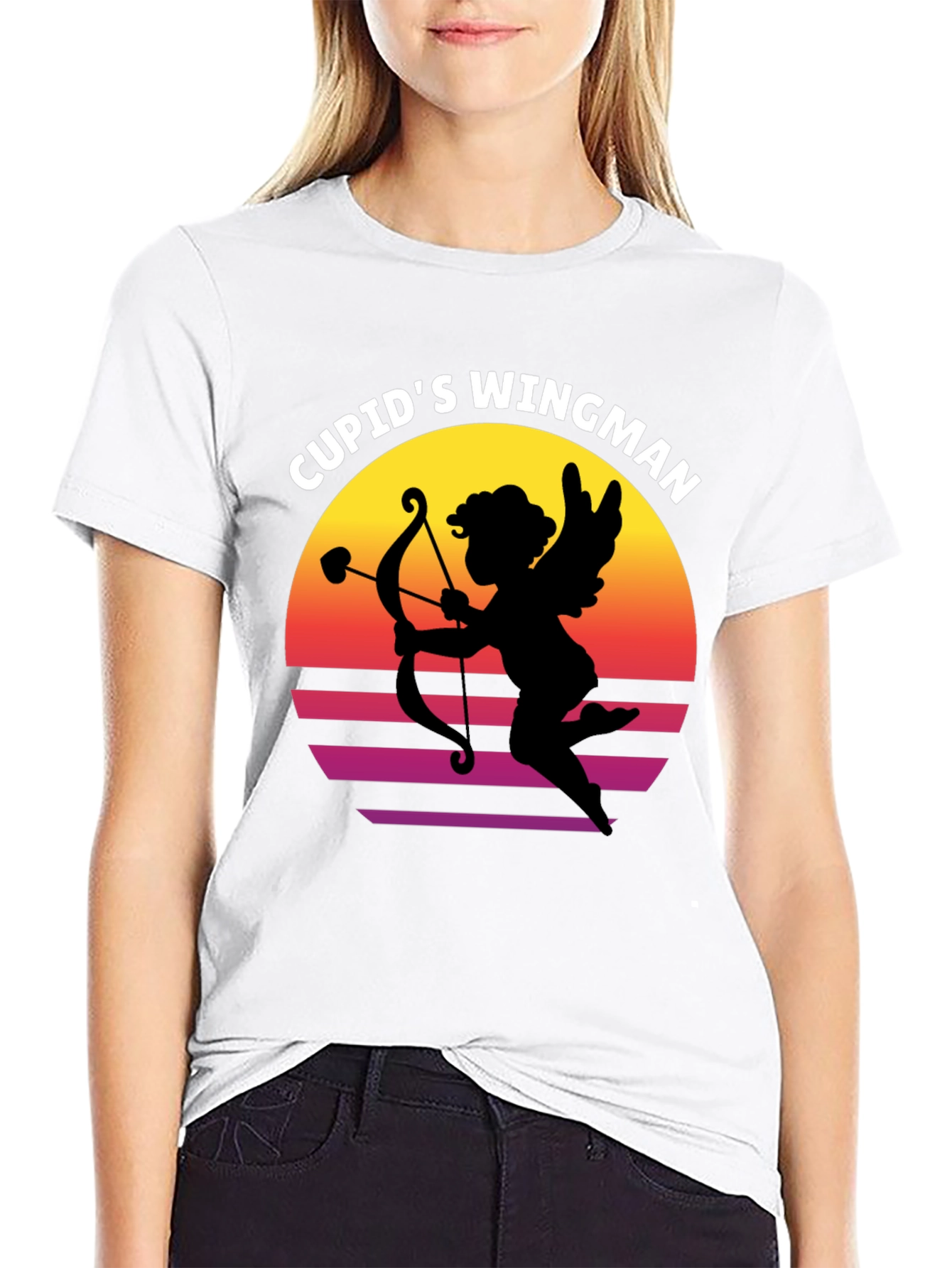 Black Cupid's Wingman Graphic Tee view 9