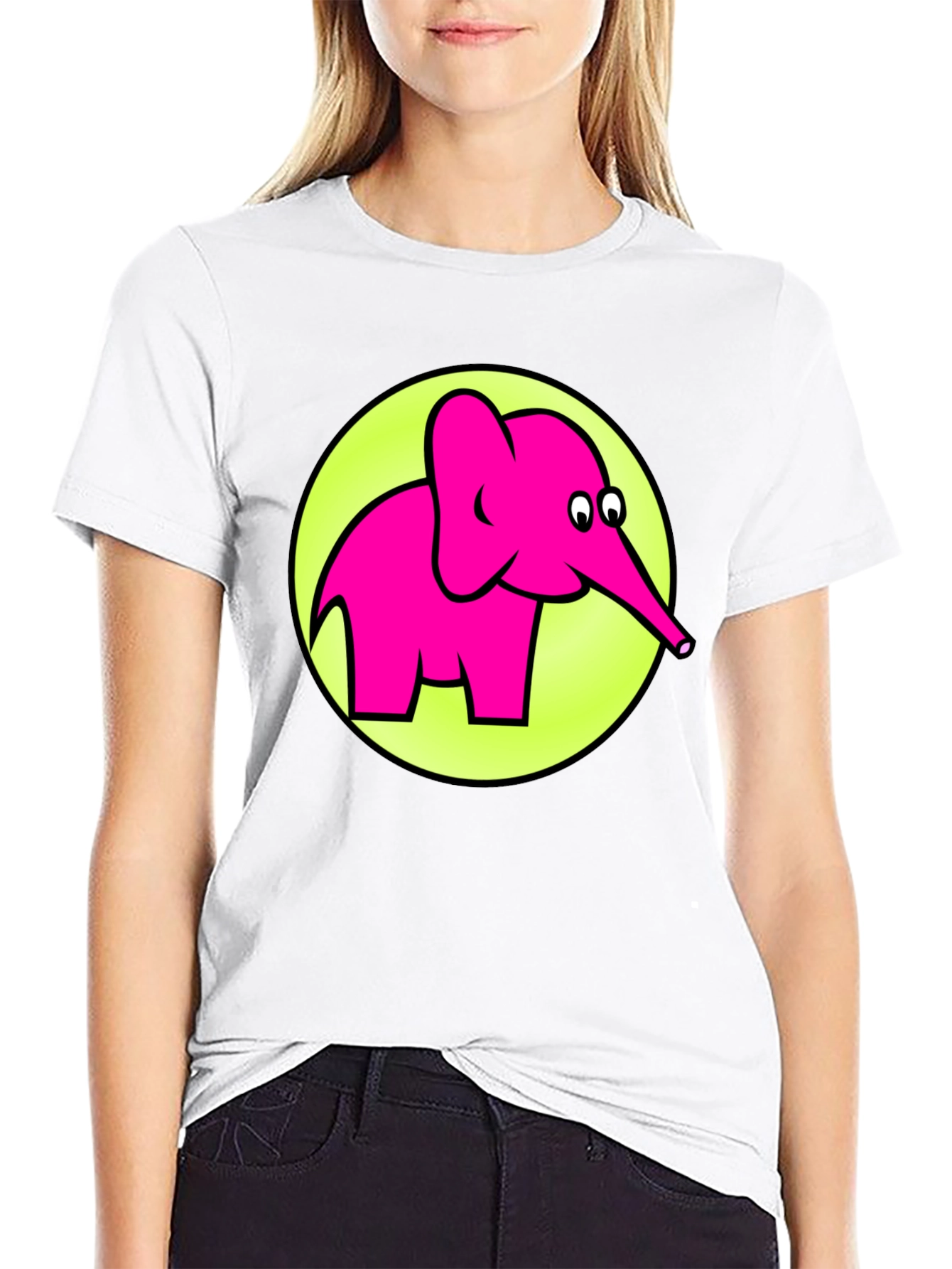 Black Pink Elephant Graphic T-Shirt - Men's Casual Tee view 9