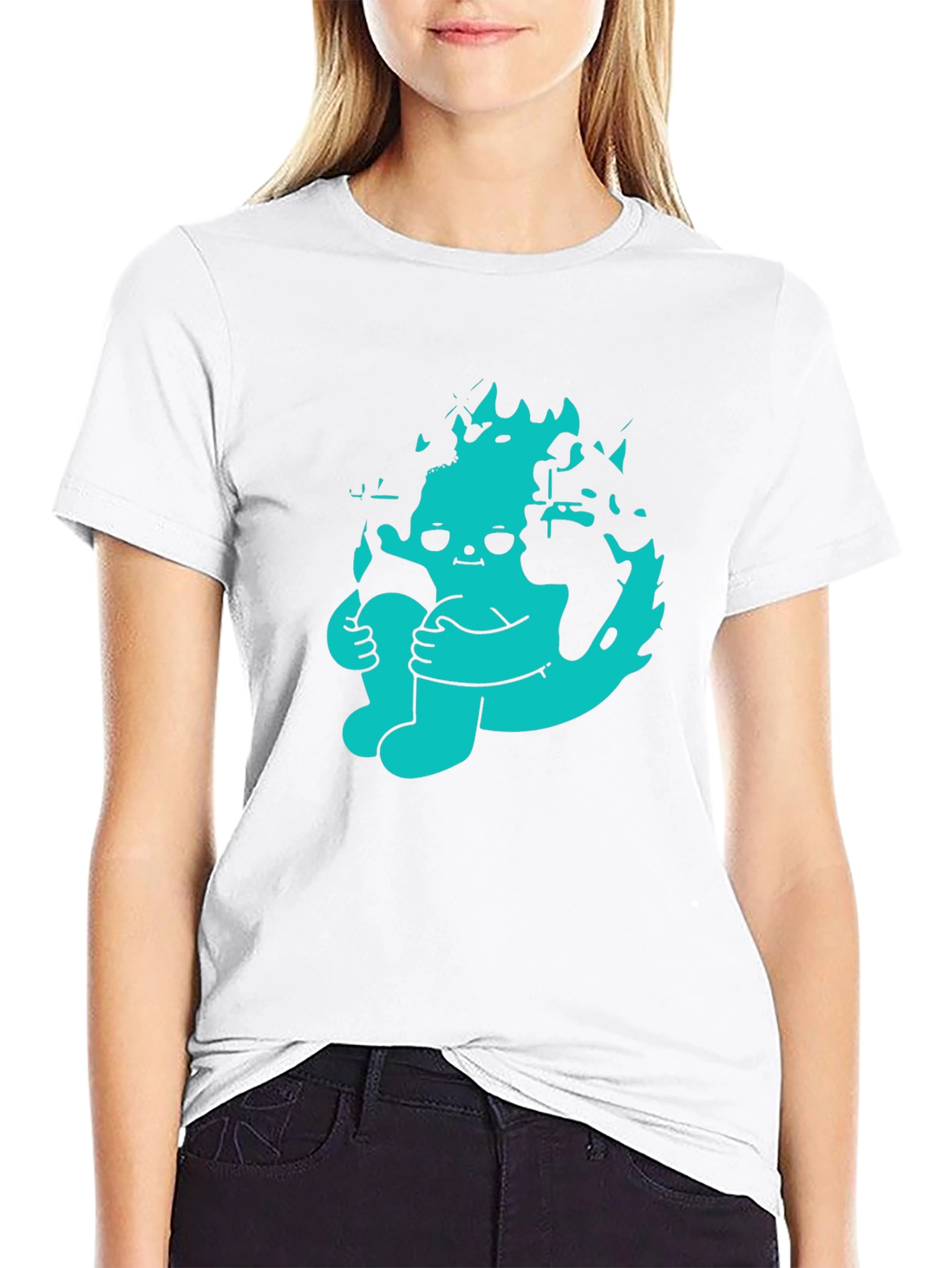 Black Graphic Print Crew Neck Tee - Earth Day Apparel view 9