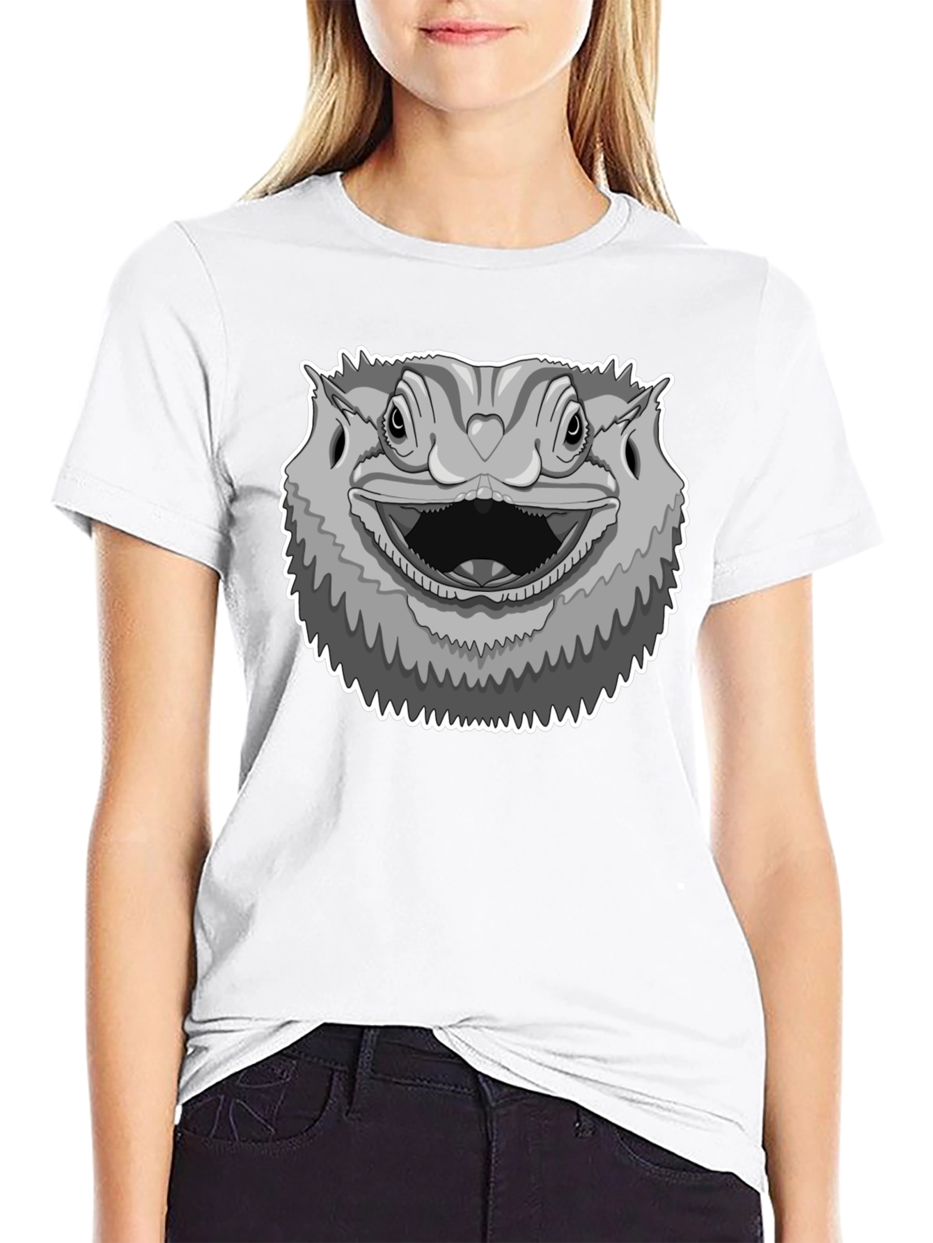 Black Bearded Dragon Graphic Tee - Unisex Black T-Shirt view 9