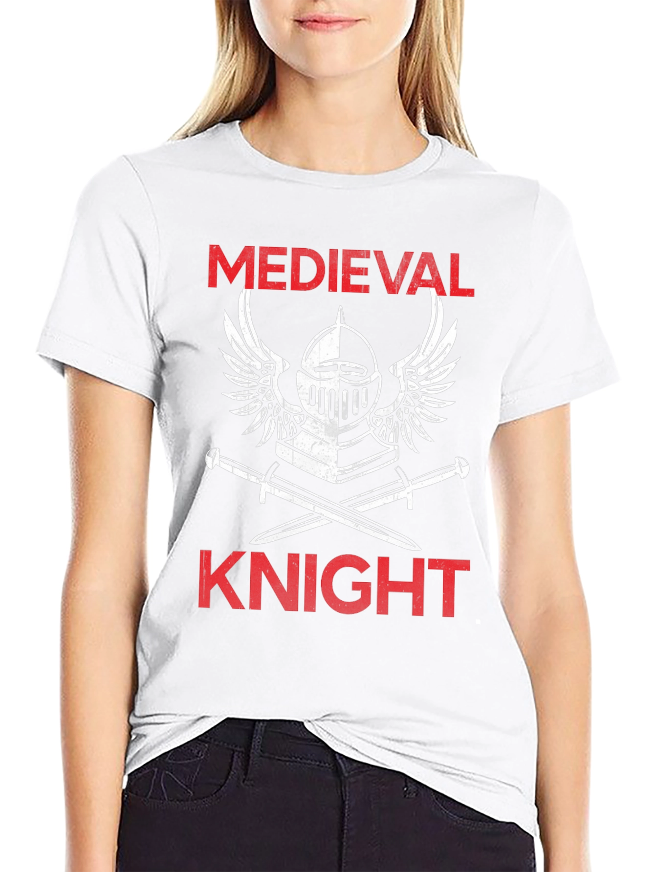Black Medieval Knight T-Shirt - Black Graphic Tee view 9