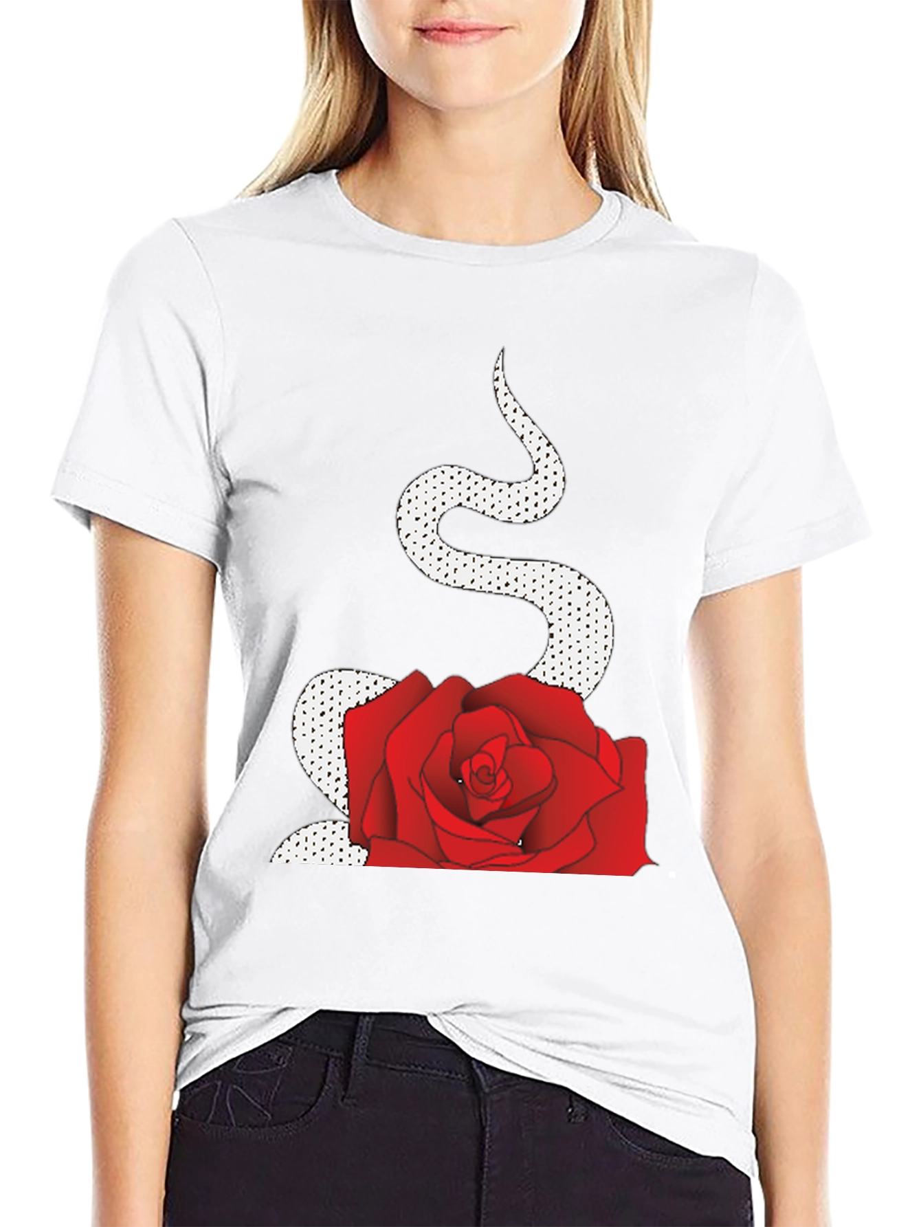 Black Snake and Rose Graphic Tee view 9