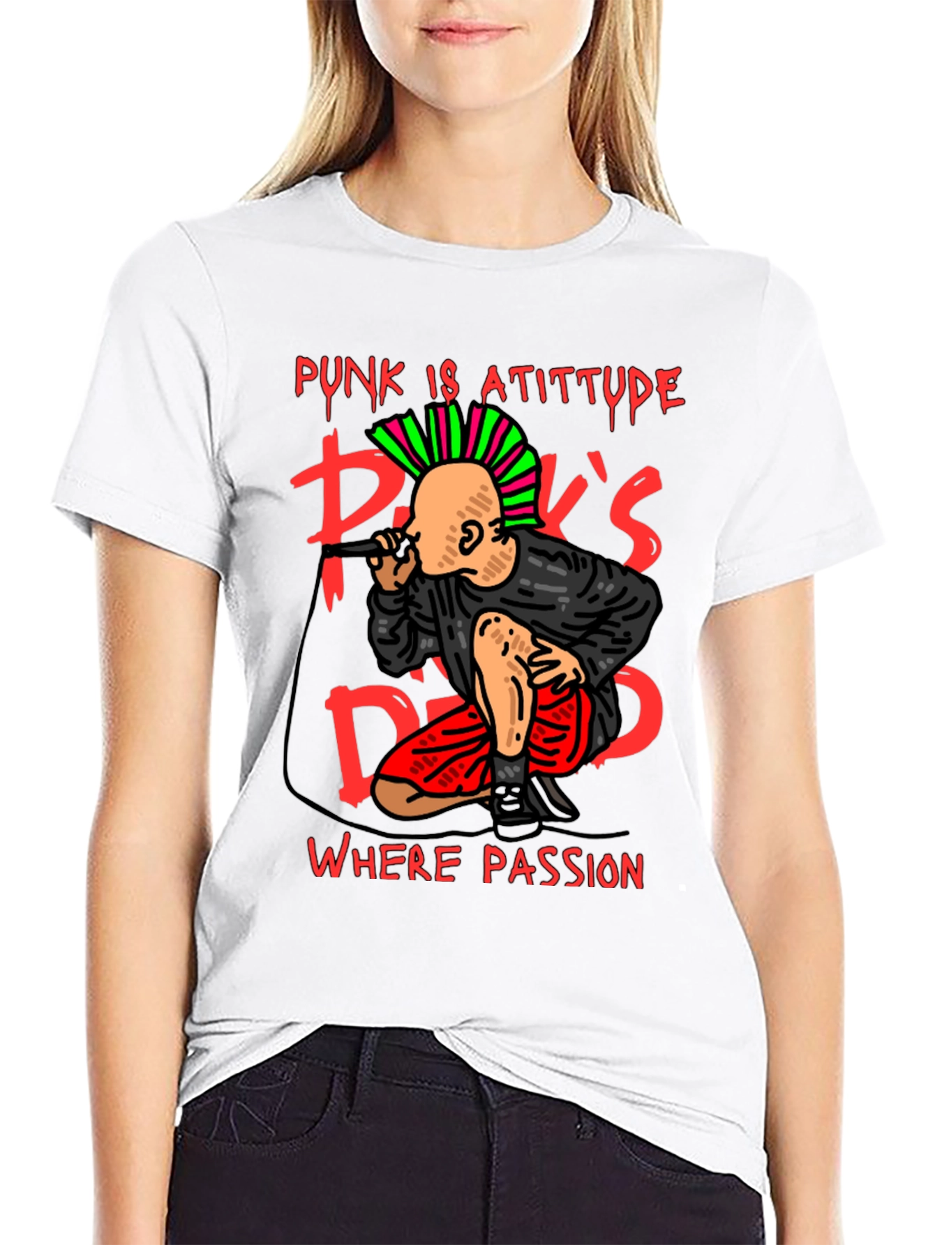 Black Punk Is Attitude Graphic Tee view 9