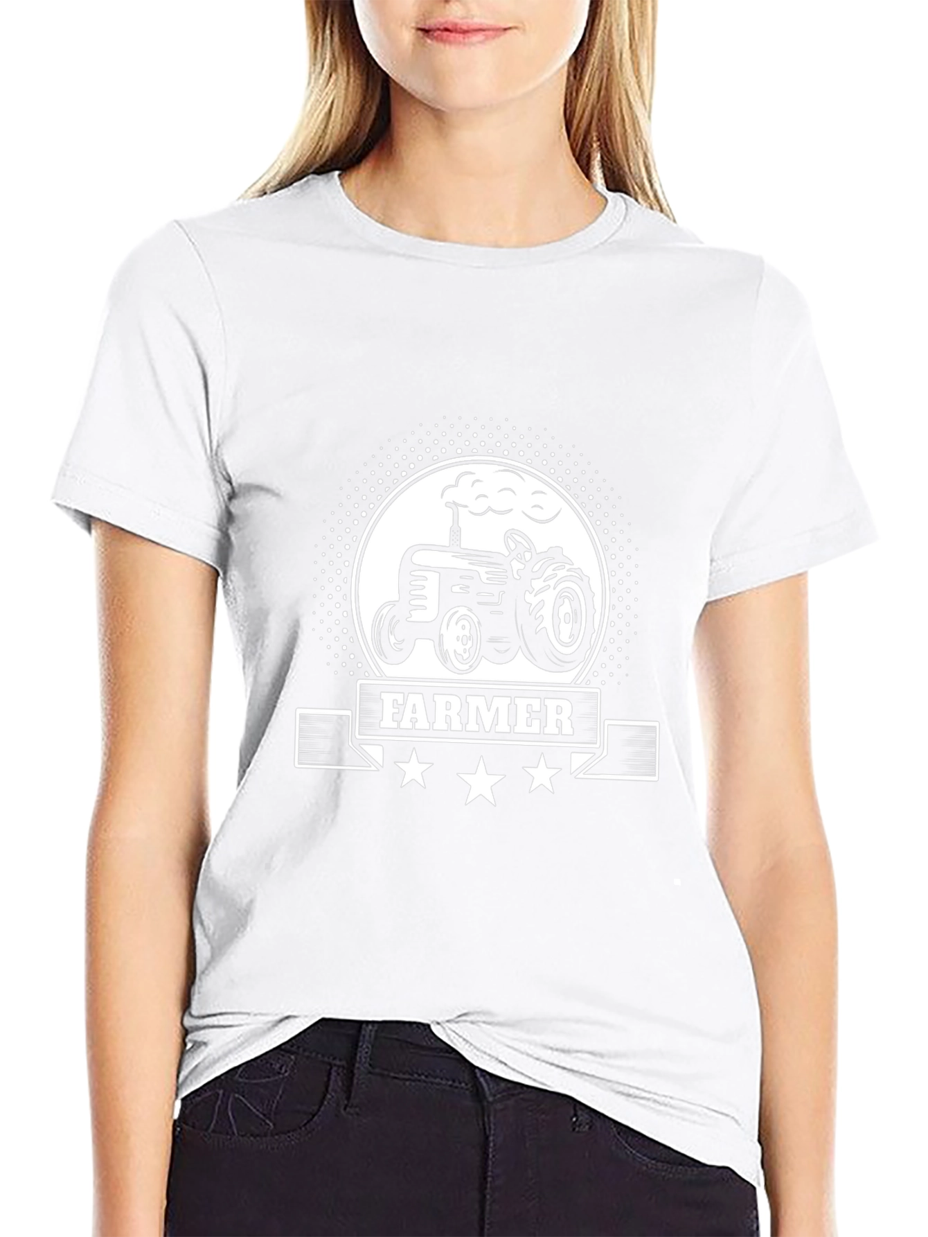 Farmer Tractor Graphic Tee - Black Cotton T-Shirt - 9