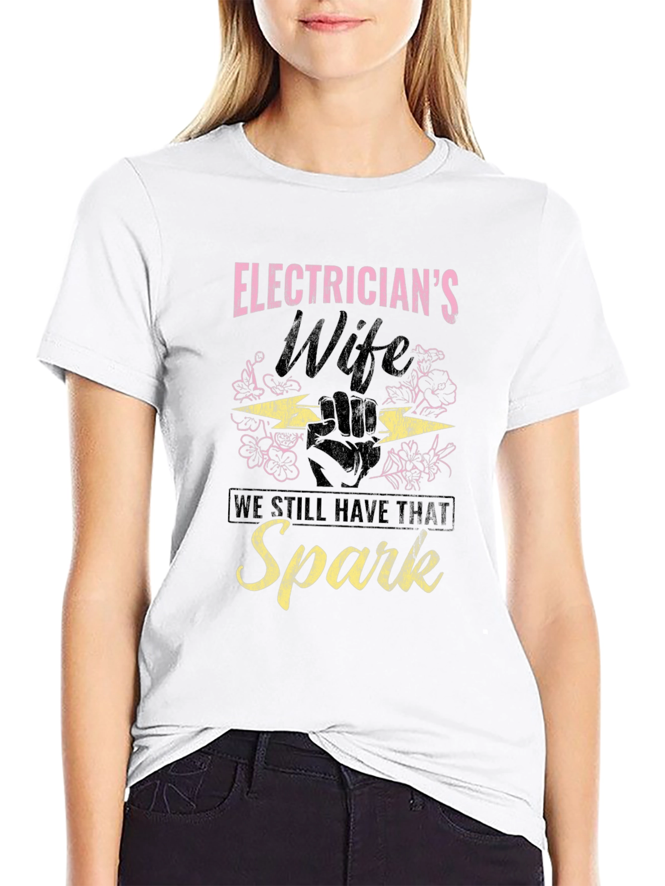 Black Electrician's Wife Spark T-Shirt view 9