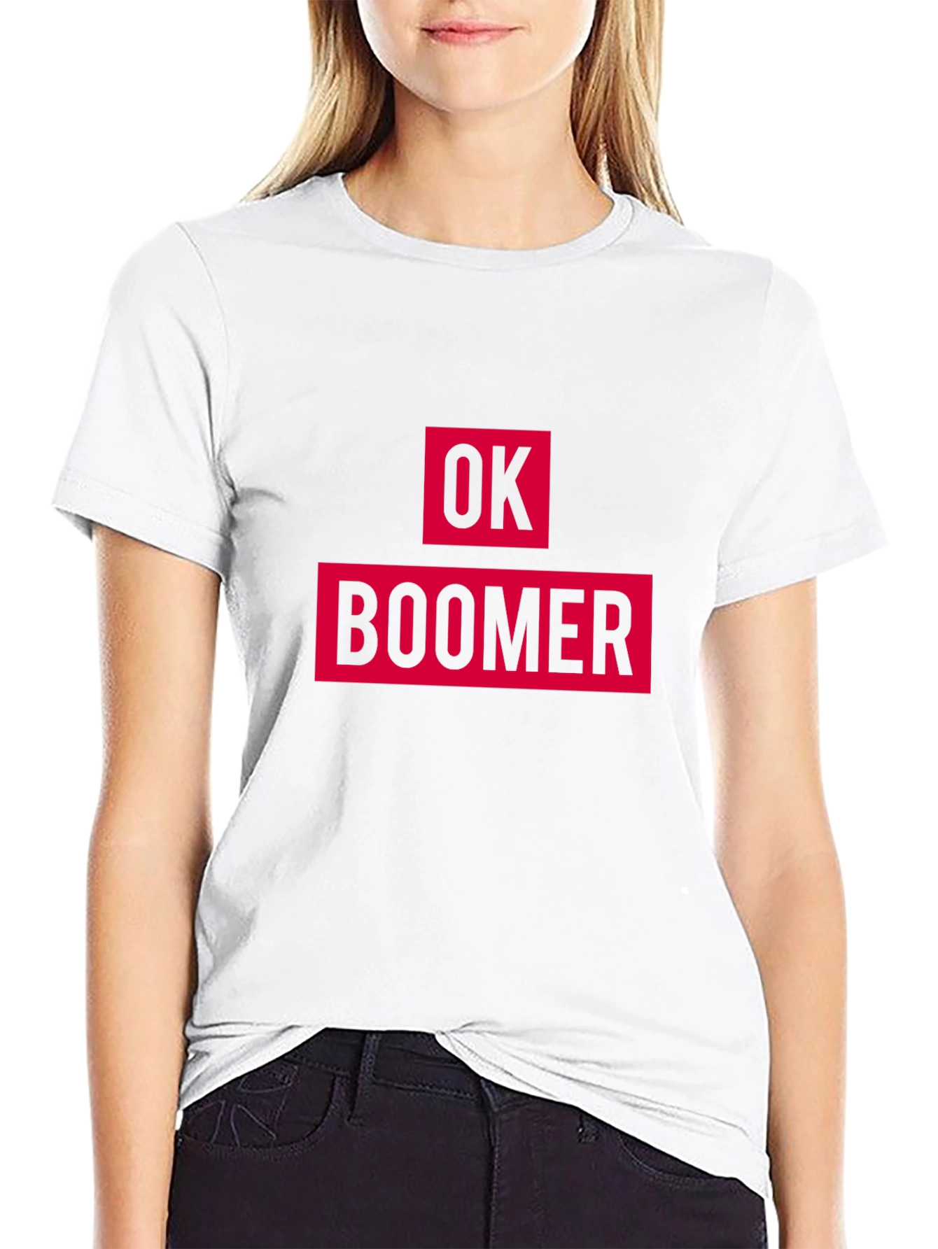 Black Ok Boomer Graphic Tee - Black Cotton T-Shirt view 9