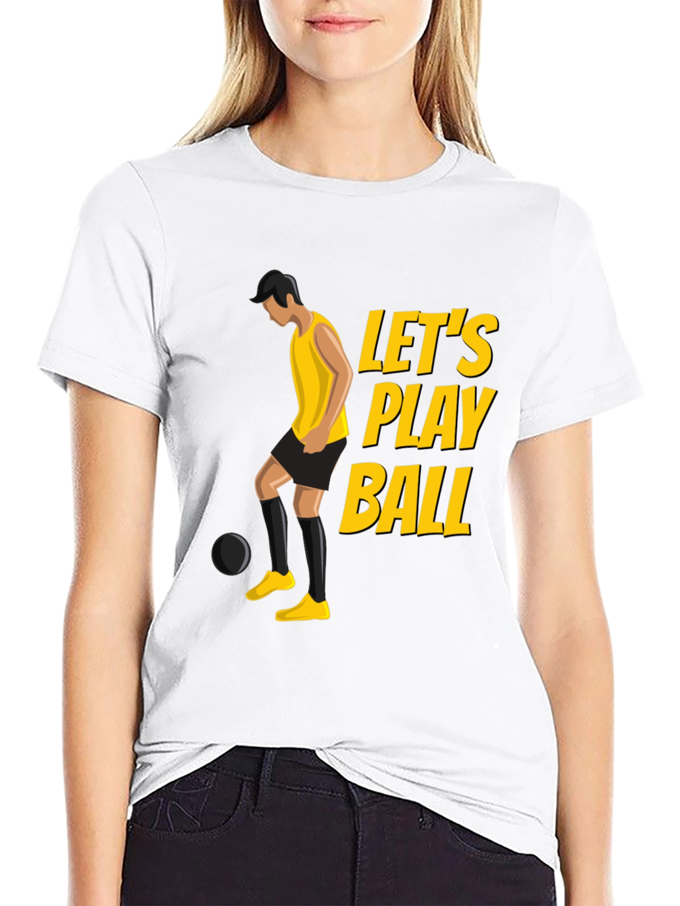 Black Let's Play Ball Graphic Tee view 9